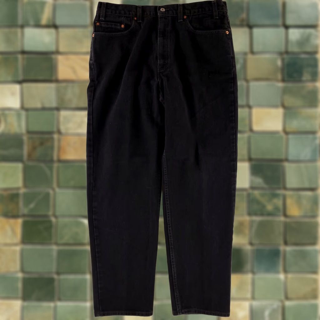 Levi's VINTAGE Levi's 550 VTG Y2k Jeans Black Made USA Mens 37x32 Inseam 32 Tapered Mens Black 37x32 Actual Size US 37 - 1 Thumbnail