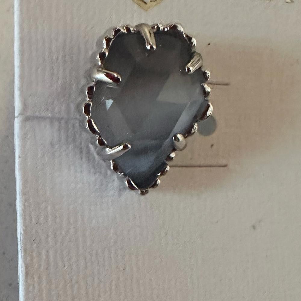 Kendra Scott Kendra Scott Tessa Slate Gray Cat’s Eye Silver Stud Earrings Size ONE SIZE - 4 Thumbnail