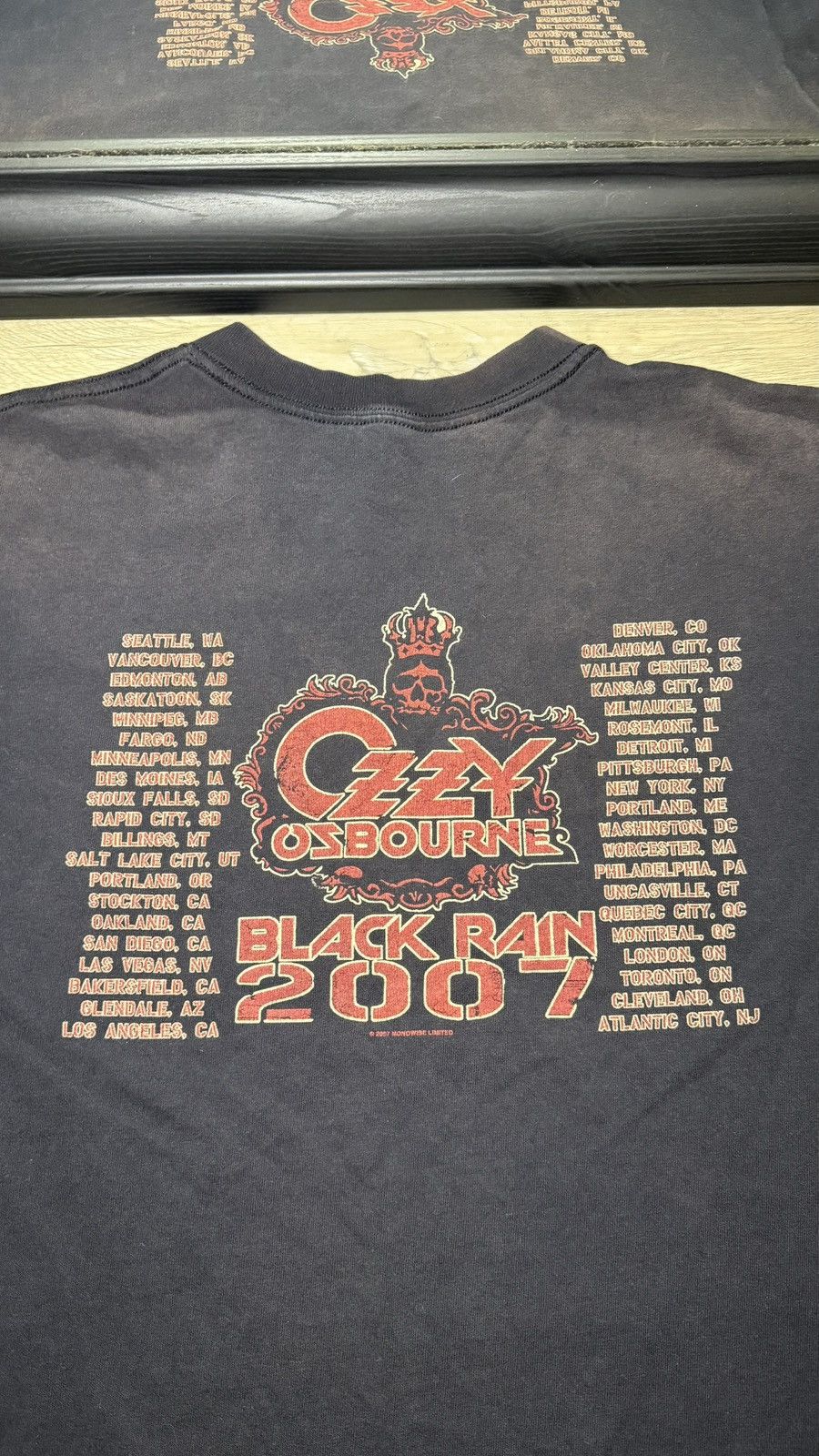 Anvil Y2K 2007 Faded Ozzy Osborne Black Rain Tour Shirt Size US L / EU 52-54 / 3 - 7 Thumbnail