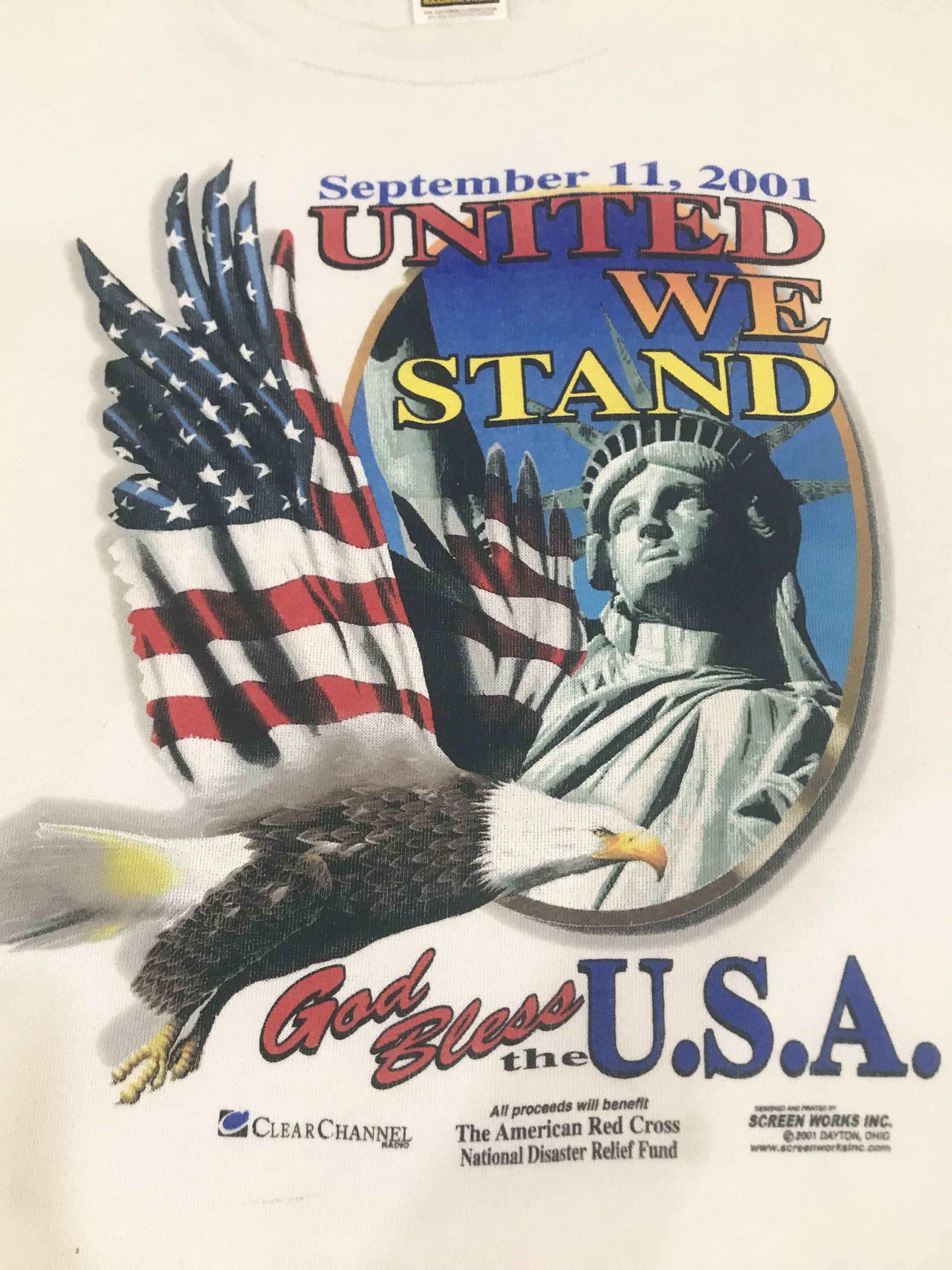 Tultex × Vintage Vintage Tultex 9/11 United We Stand God Bless USA Sweatshirt Size US XXL / EU 58 / 5 - 2 Thumbnail