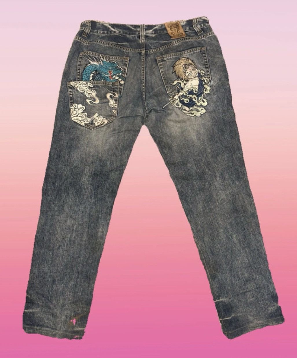 Kansai Yamamoto Vintage Kansai Yamamoto Jeans Japan Denim Samurai & Dragon Size US 27 - 1 Thumbnail