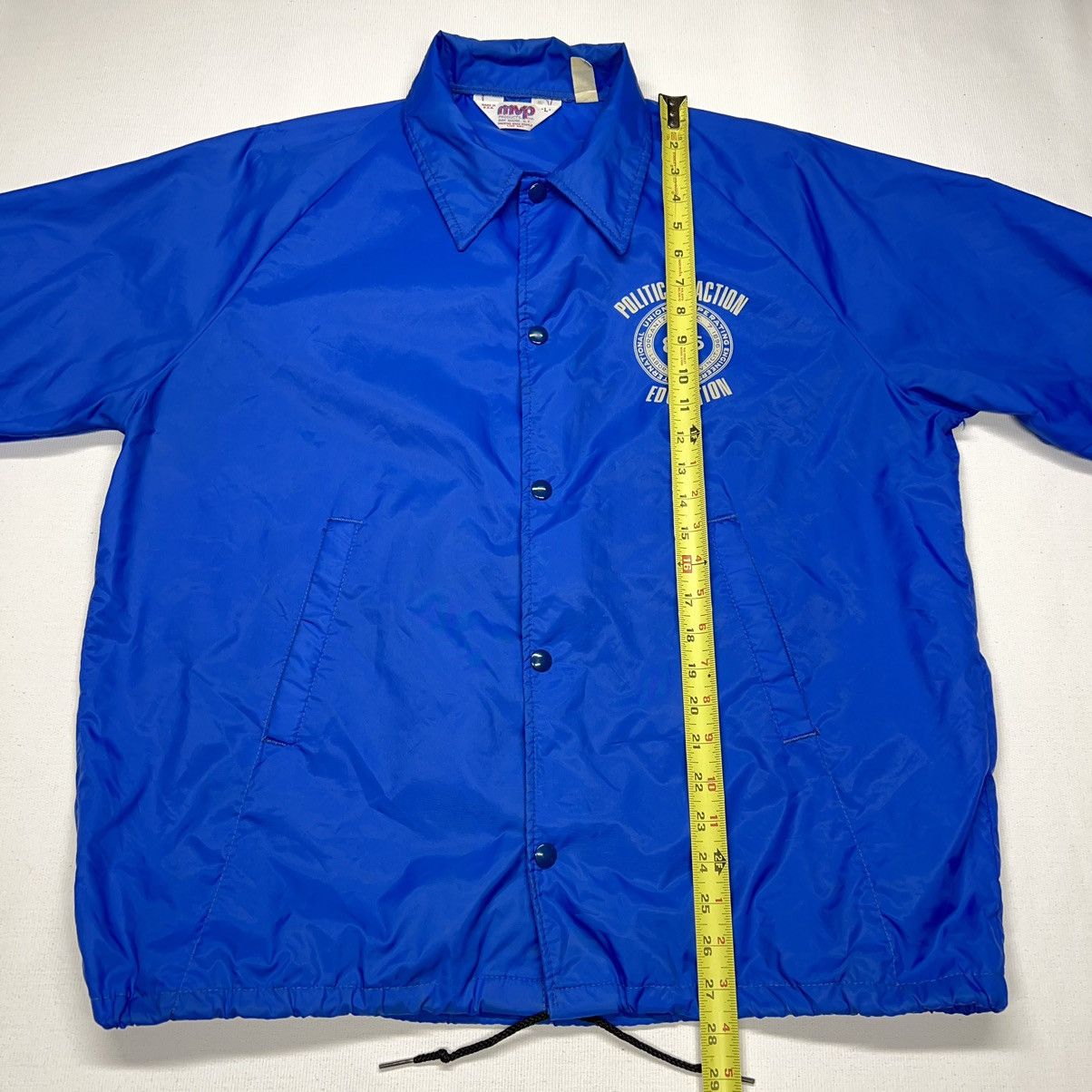 Vintage VTG Coaches Jacket Blue Windbreaker Snap Nylon MVP Union 90s Size US L / EU 52-54 / 3 - 22 Thumbnail