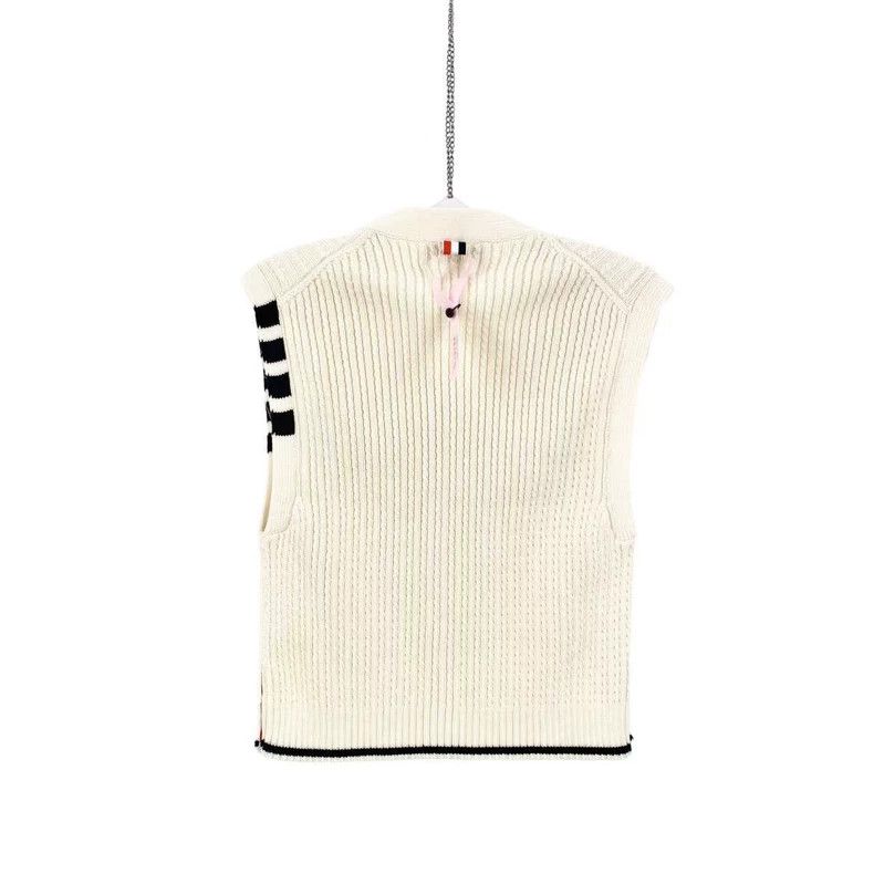 Thom Browne Thom Browne S beige straight cut knit vest Size S / US 4 / IT 40 - 2 Thumbnail