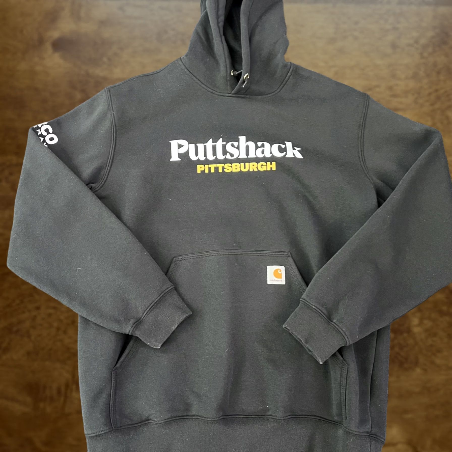 Carhartt Carhartt Hoodie Mens Large Black Puttshack Pittsburgh Graphic Sweatshirt City Logo Print Kangaroo Pocket Hooded Pullover L Size US L / EU 52-54 / 3 - 1 Thumbnail