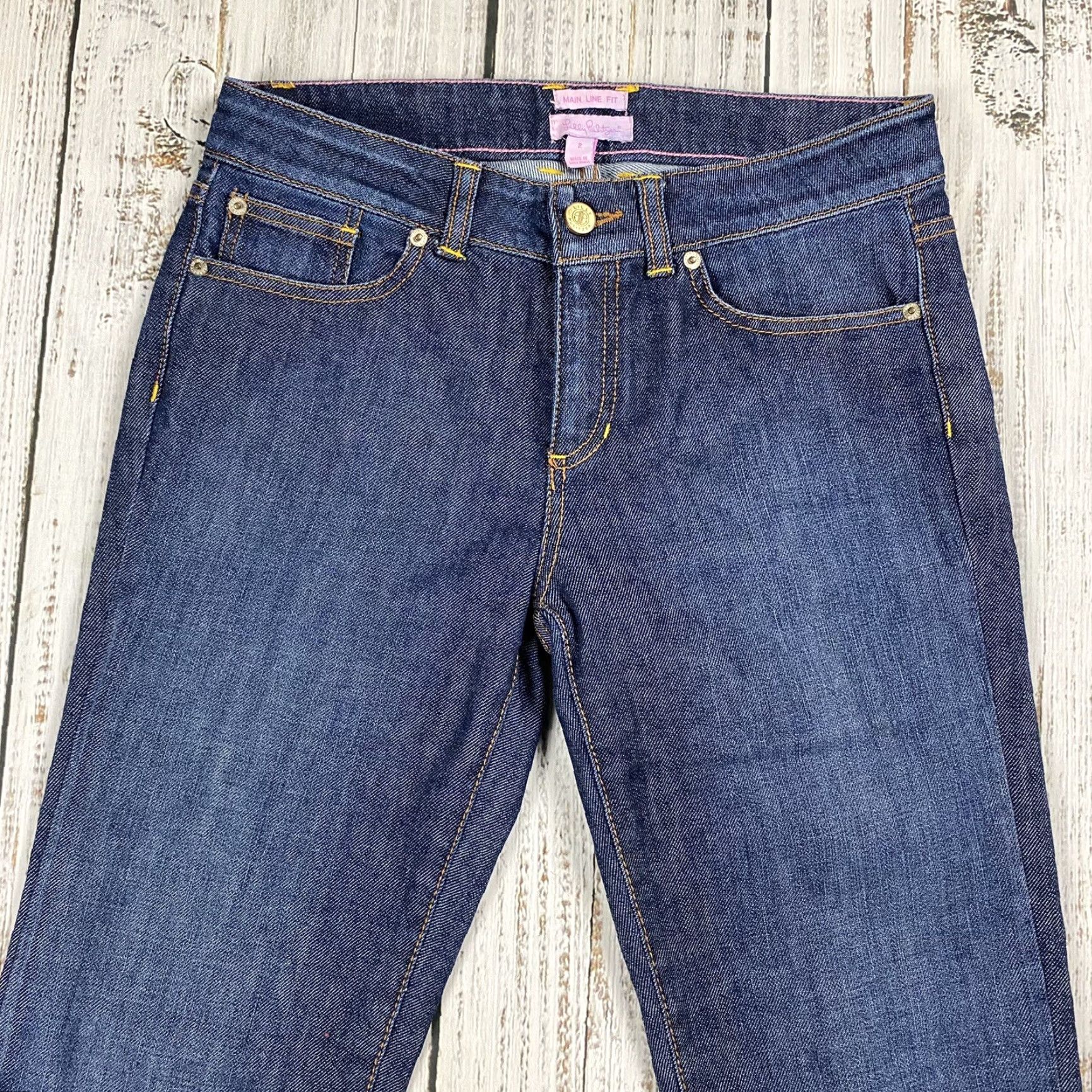 Lilly Pulitzer Lilly Pulitzer Women's Bootcut Flare Jeans Size 2 Dark Wash Cotton Denim 30" Inseam Size 26" / US 2 / IT 38 - 2 Thumbnail