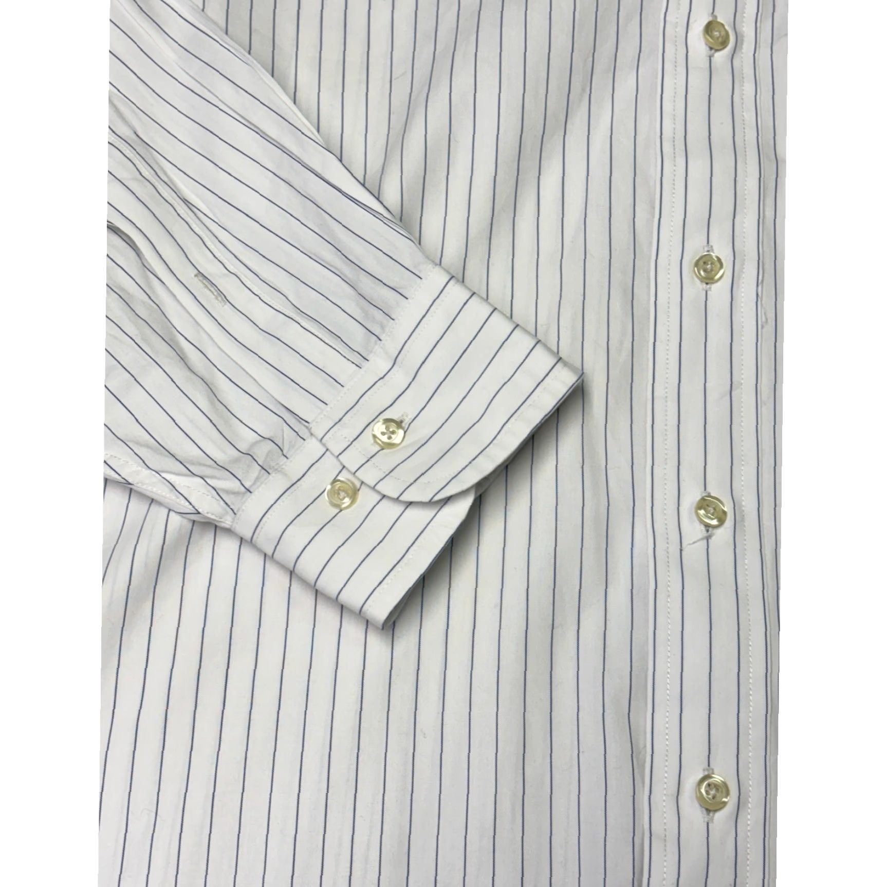 Brooks Brothers Brooks Brothers Dress Shirt Mens Regular All Cotton Blue Pinstripe 18-6/7 42 in Chest Long Sleeve Button-Down Collar Barrel Cuff Vintage No Size 48R - 3 Thumbnail