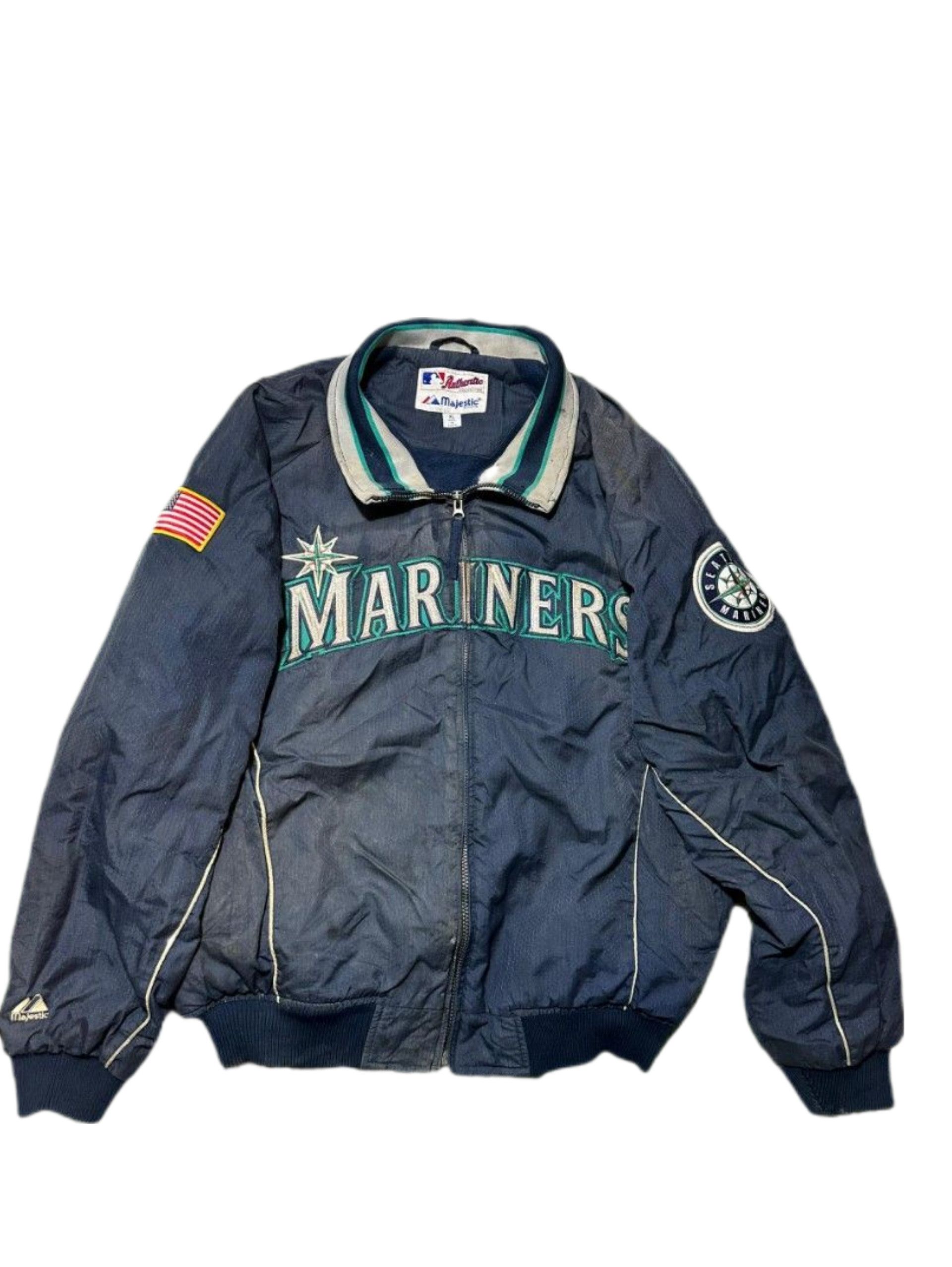 MLB RARE VINTAGE 90s Majestic Seattle Mariners Jacket Size US XL / EU 56 / 4 - 1 Thumbnail