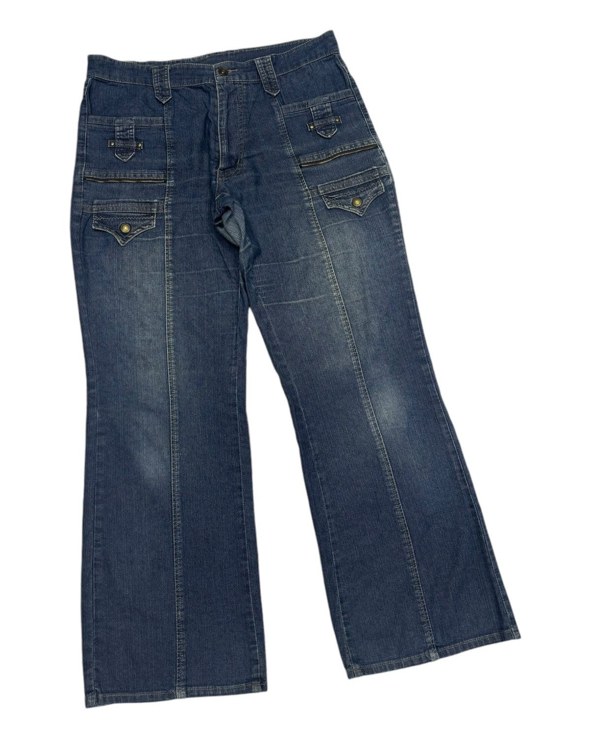 Japanese Brand VINTAGE JAPANESE UNBRAND BAGGY FLARED JEANS Size US 32 / EU 48 - 3 Thumbnail