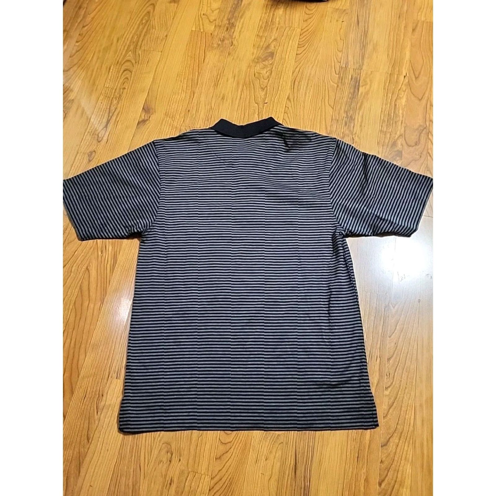 Vintage Heritage Cross Polo Shirt Striped Short Sleeve Cotton Blend Moisture Wicking Black Gray Mens Small Polo Shirt 39 in Chest Classic Mercerized Golf Size US S / EU 44-46 / 1 - 7 Thumbnail