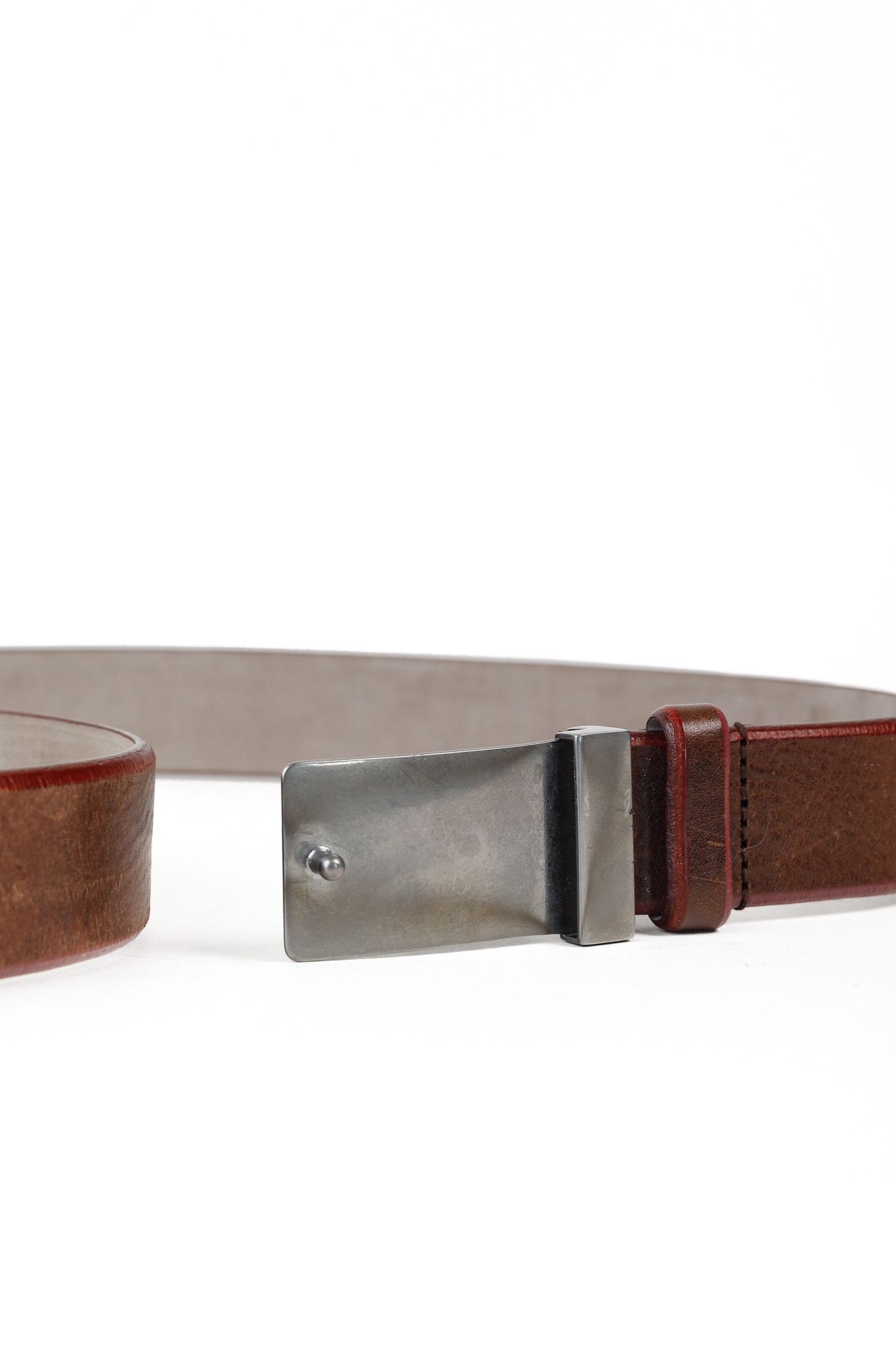Brunello Cucinelli Brunello Cucinelli Brown Leather Piped Belt Size ONE SIZE - 4 Thumbnail