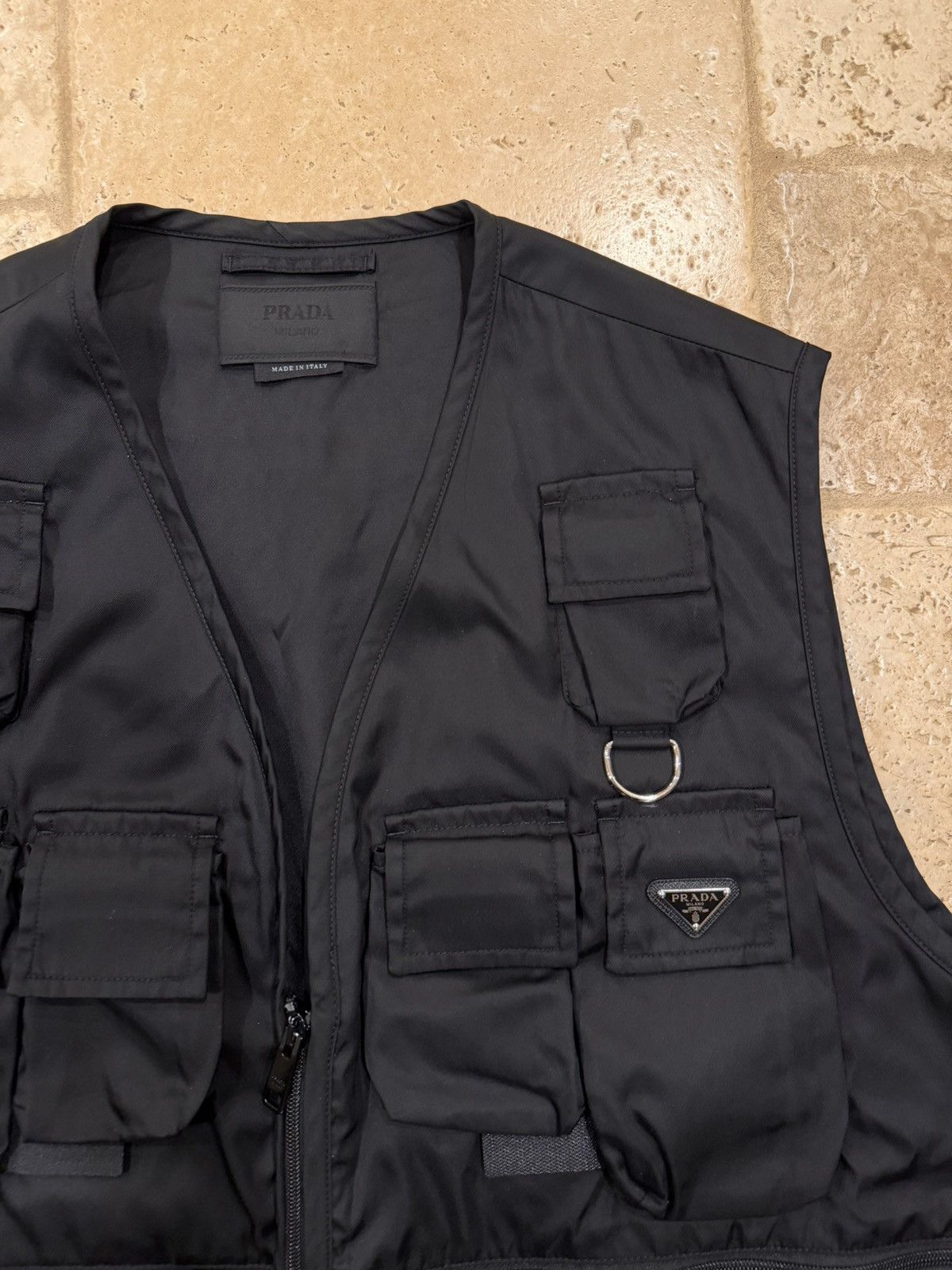 Prada Prada Re-Nylon 2023 Cargo Utility Multi Pocket Black Vest Size US XXL / EU 58 / 5 - 7 Thumbnail