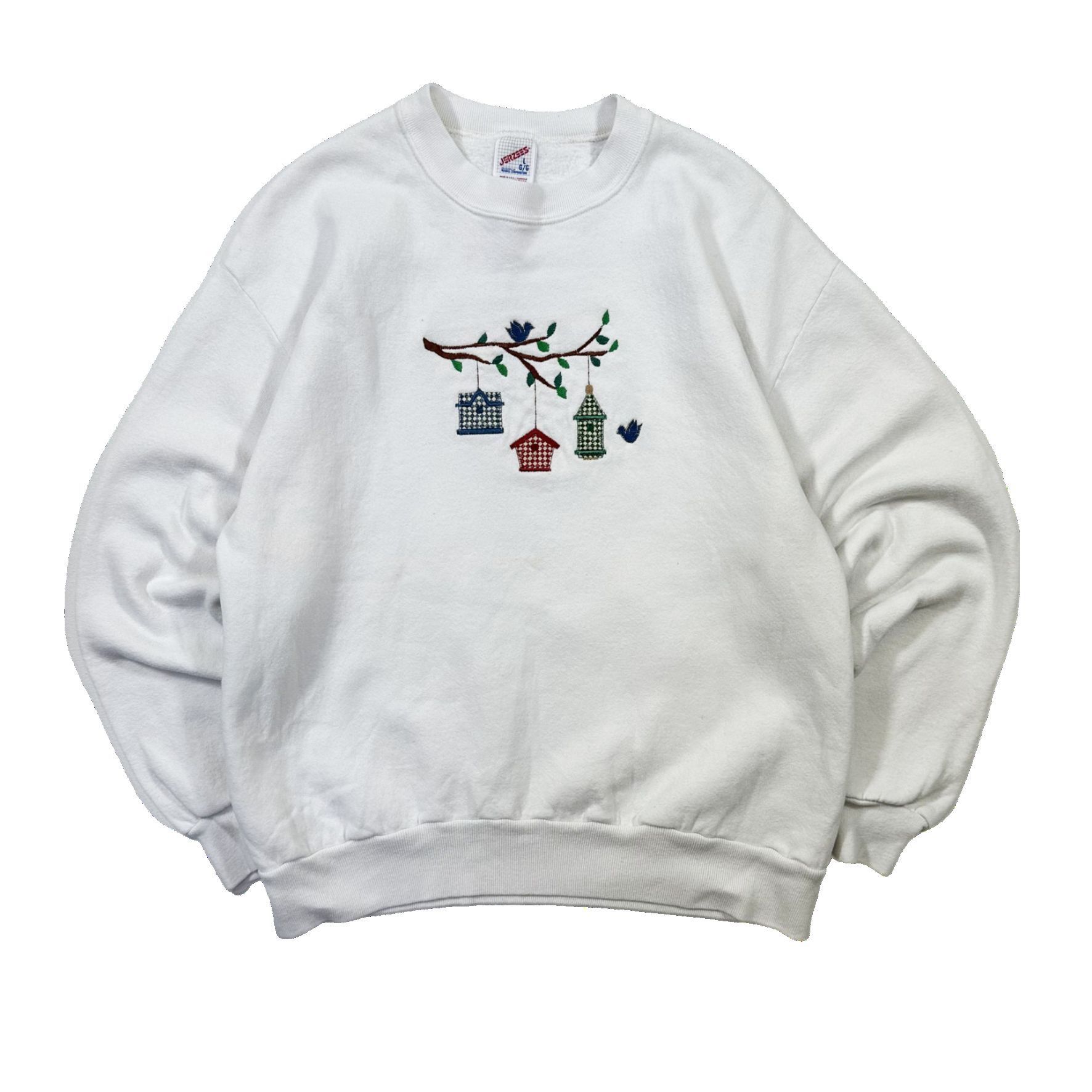 Vintage Vintage 90s Made in USA Patch Birdhouses Sweater Size US L / EU 52-54 / 3 - 1 Thumbnail