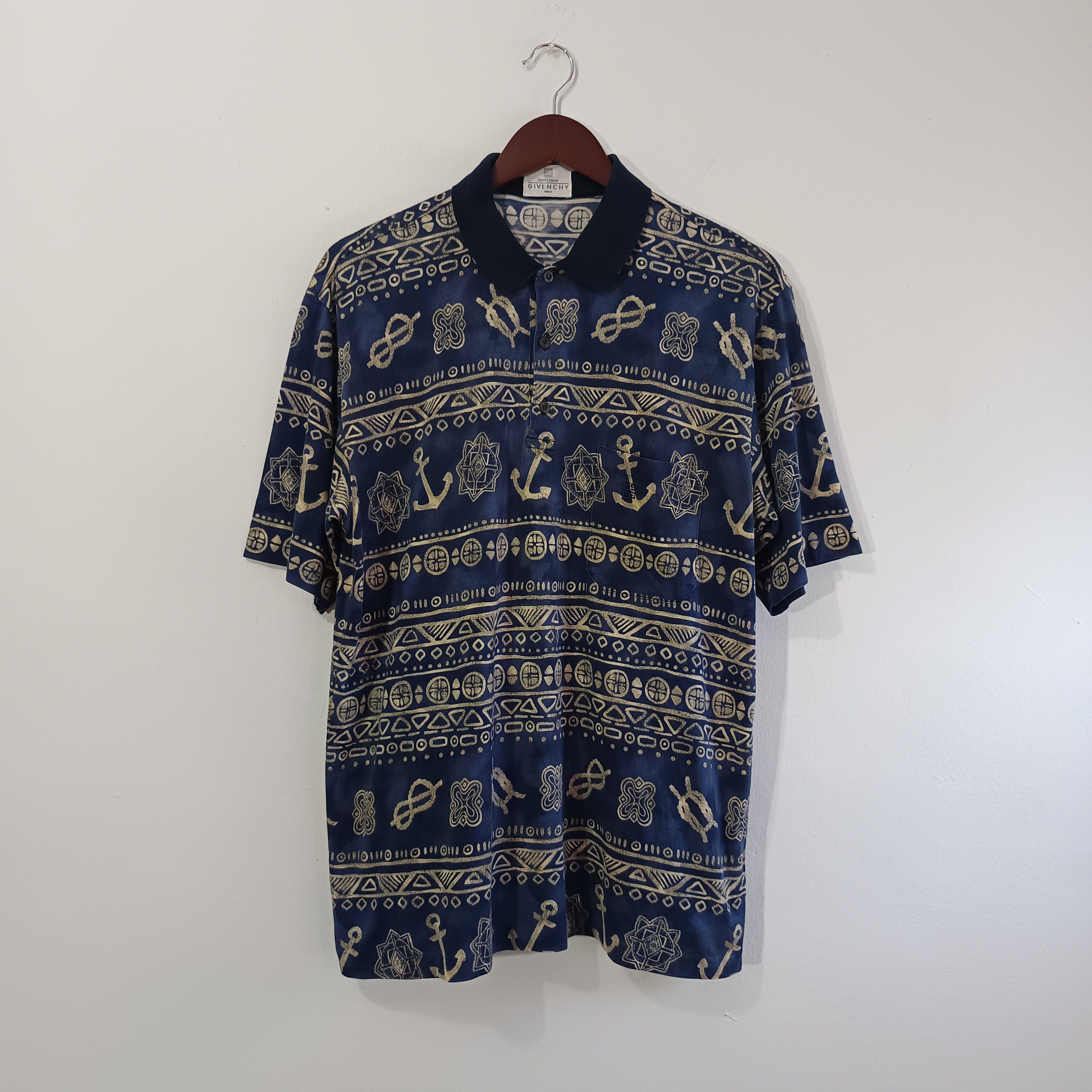 Givenchy 90s Givenchy Nautical Pattern Polo Shirts Size US XL / EU 56 / 4 - 1 Thumbnail