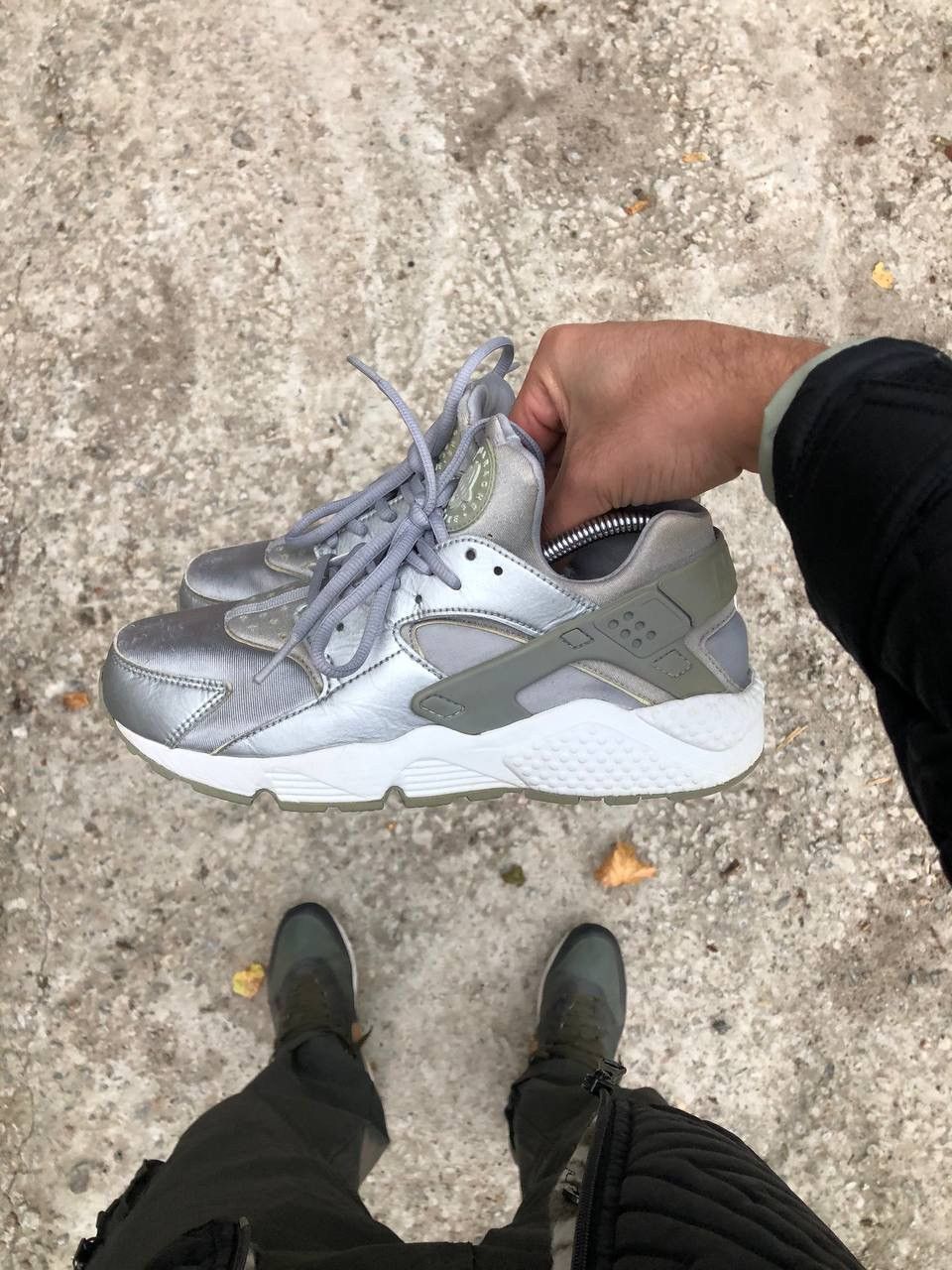Nike × Vintage VERY RARE NIKE AIR HUARACHE RUNNING SILVER DESIGNER Y2K 90s Size US 8.5 / IT 38.5 - 5 Thumbnail