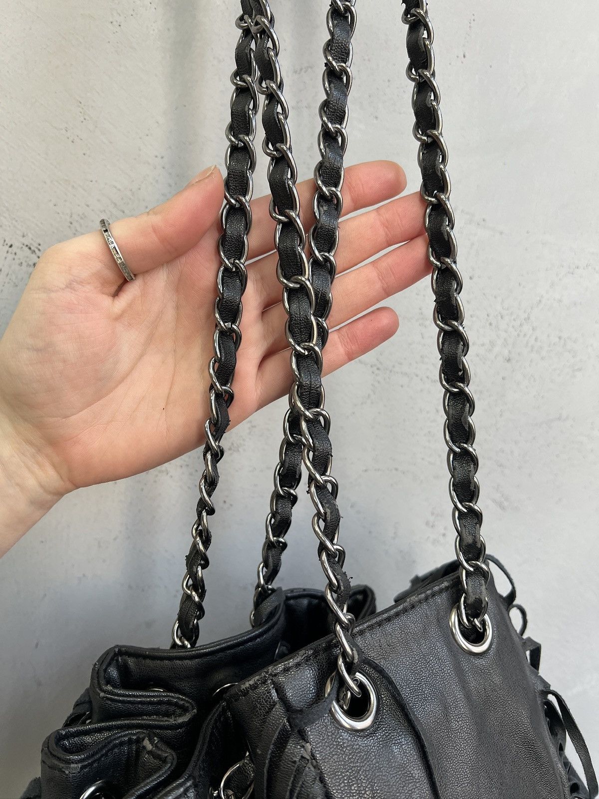 KMRii Gothic avant garde leather shoulder bag y2k style hype Size ONE SIZE - 9 Thumbnail
