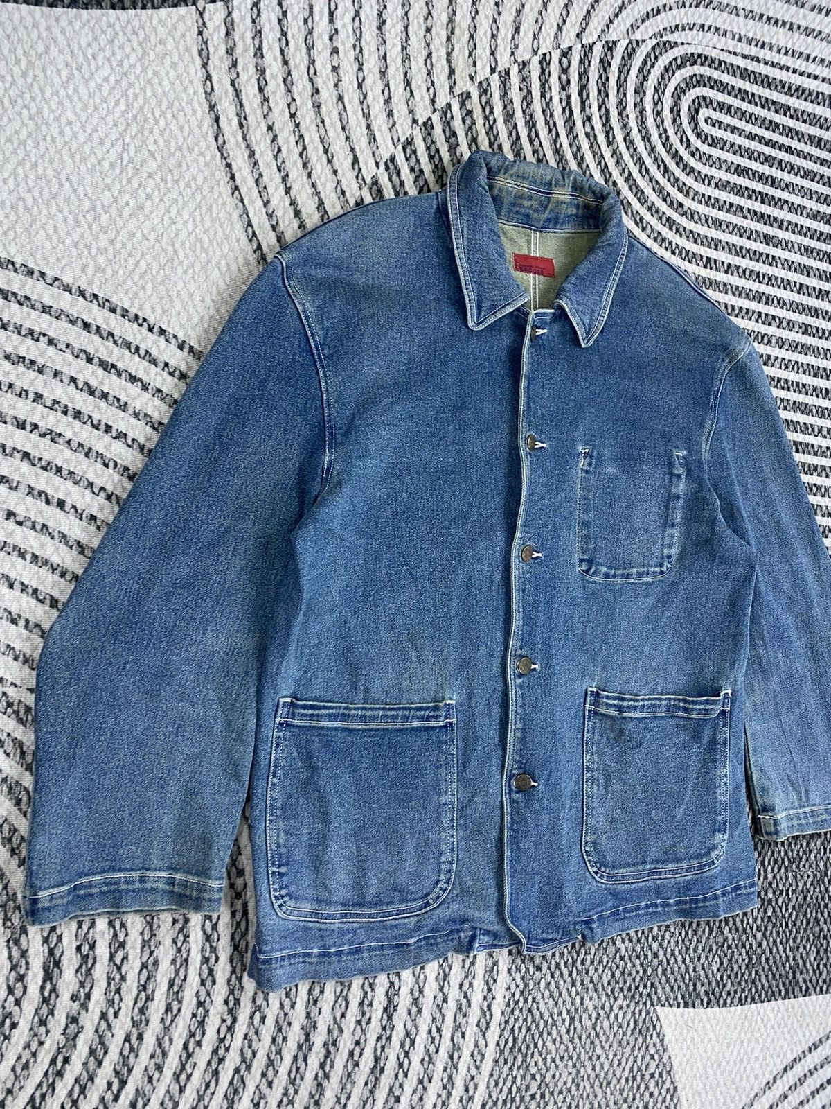 Brooks Vintage Brooks Genuine Brand Indigo Dyed Denim Chore Jacket Size US M / EU 48-50 / 2 - 3 Thumbnail