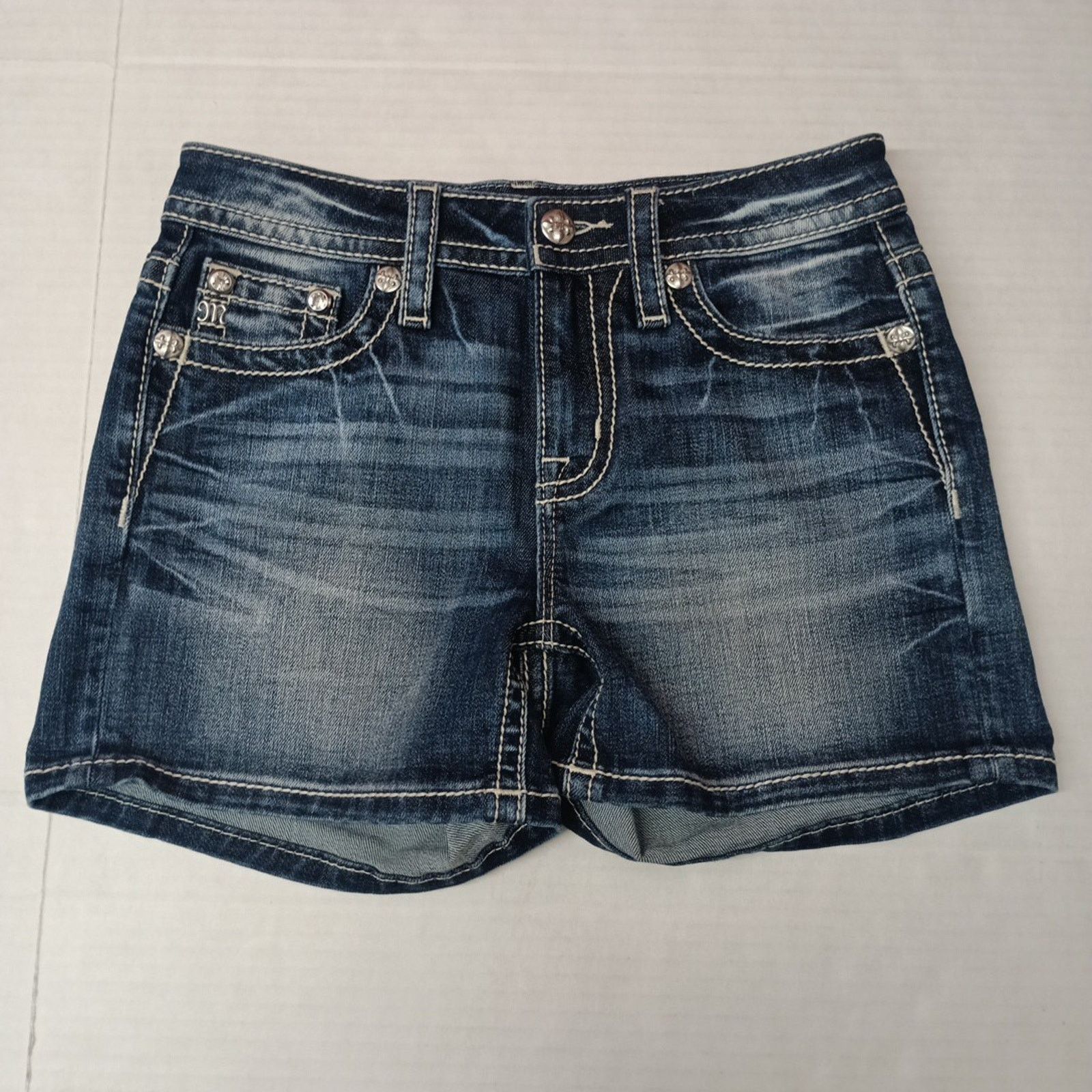 Miss Me Miss Me Jeans "Stars & Stripes Longhorn" Shorts Women's 26 Size 26" / US 2 / IT 38 - 1 Thumbnail