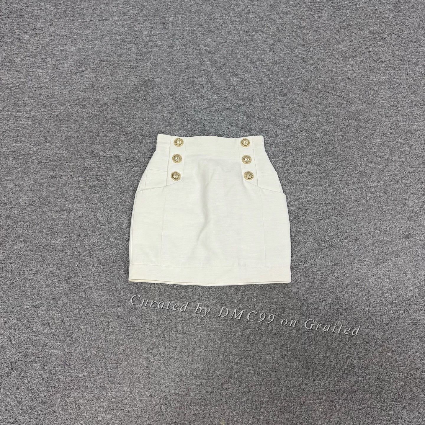Balmain Balmain Double-Breasted High-Waist A-Line Skirt Size 34" / US 12 / IT 48 - 1 Thumbnail