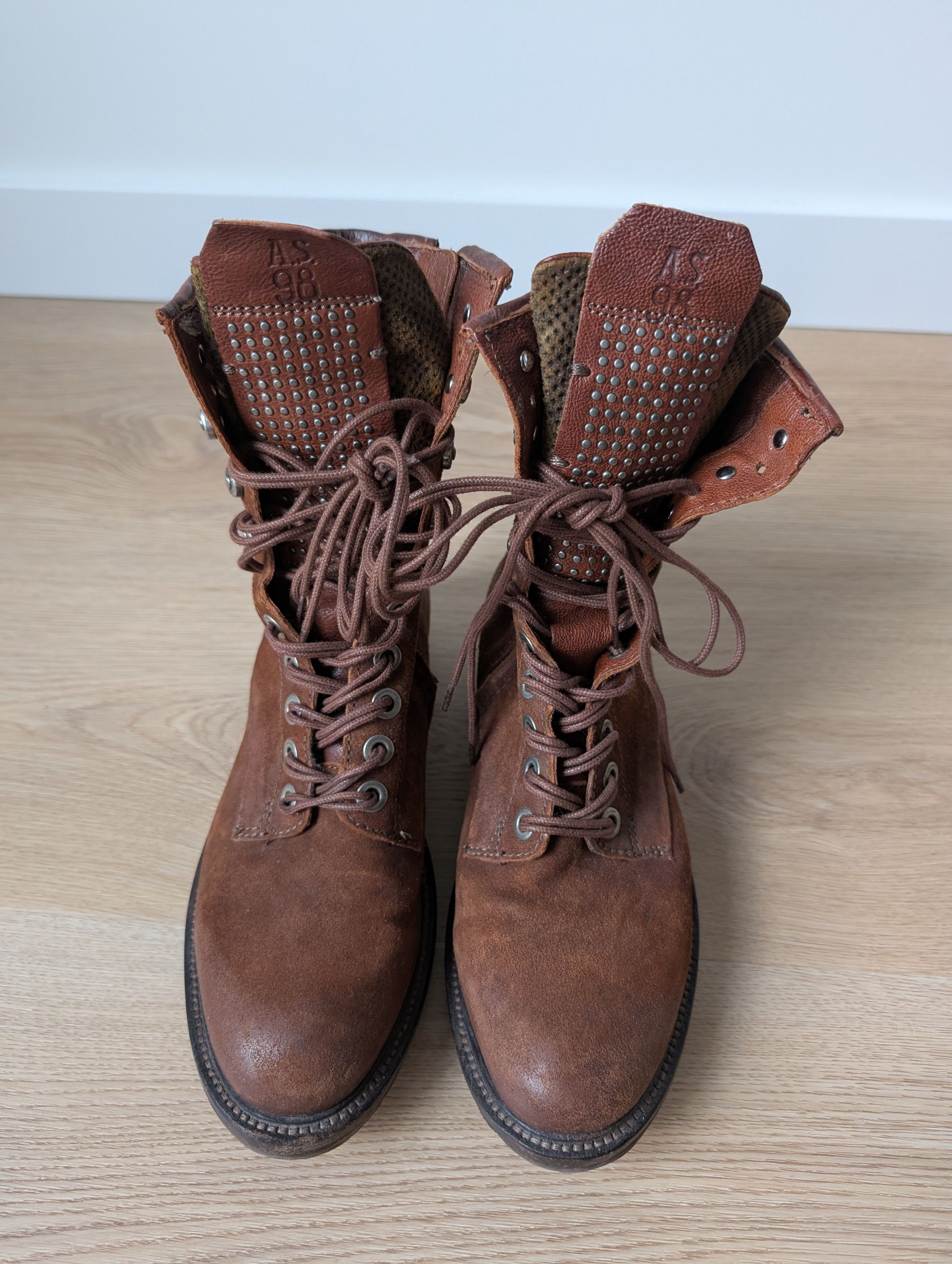 A.S.98 As 98 Avant-garde Saunder Leather Combat Biker Boots Size US 6.5 / IT 36.5 - 1 Thumbnail