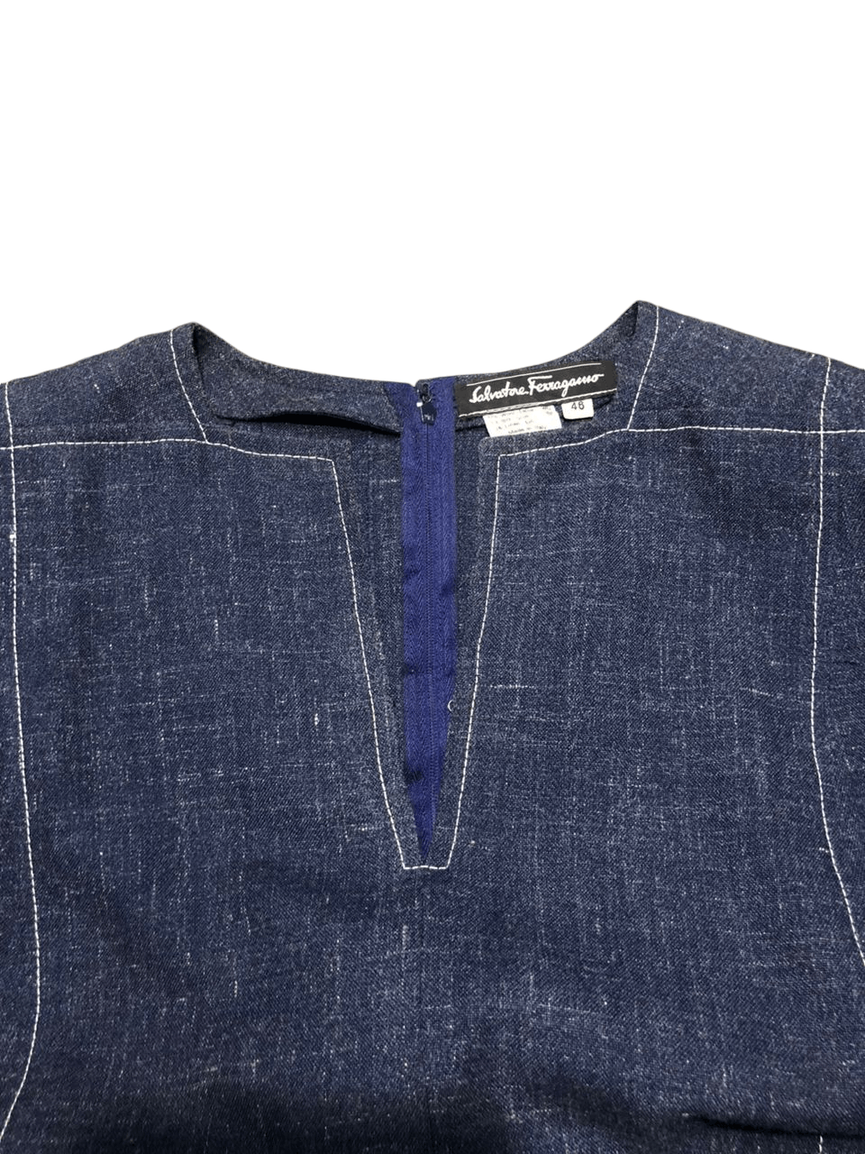 Salvatore Ferragamo × Vintage Vintage Salvatore Ferragamo Wool Dress Short Sleeve Size XL / US 12-14 / IT 48-50 - 11 Thumbnail