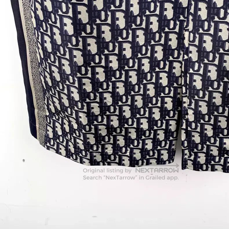 Dior Dior Dark blue logo jacquad full print mulberry silk casua Size 42" / US 20 - 5 Thumbnail