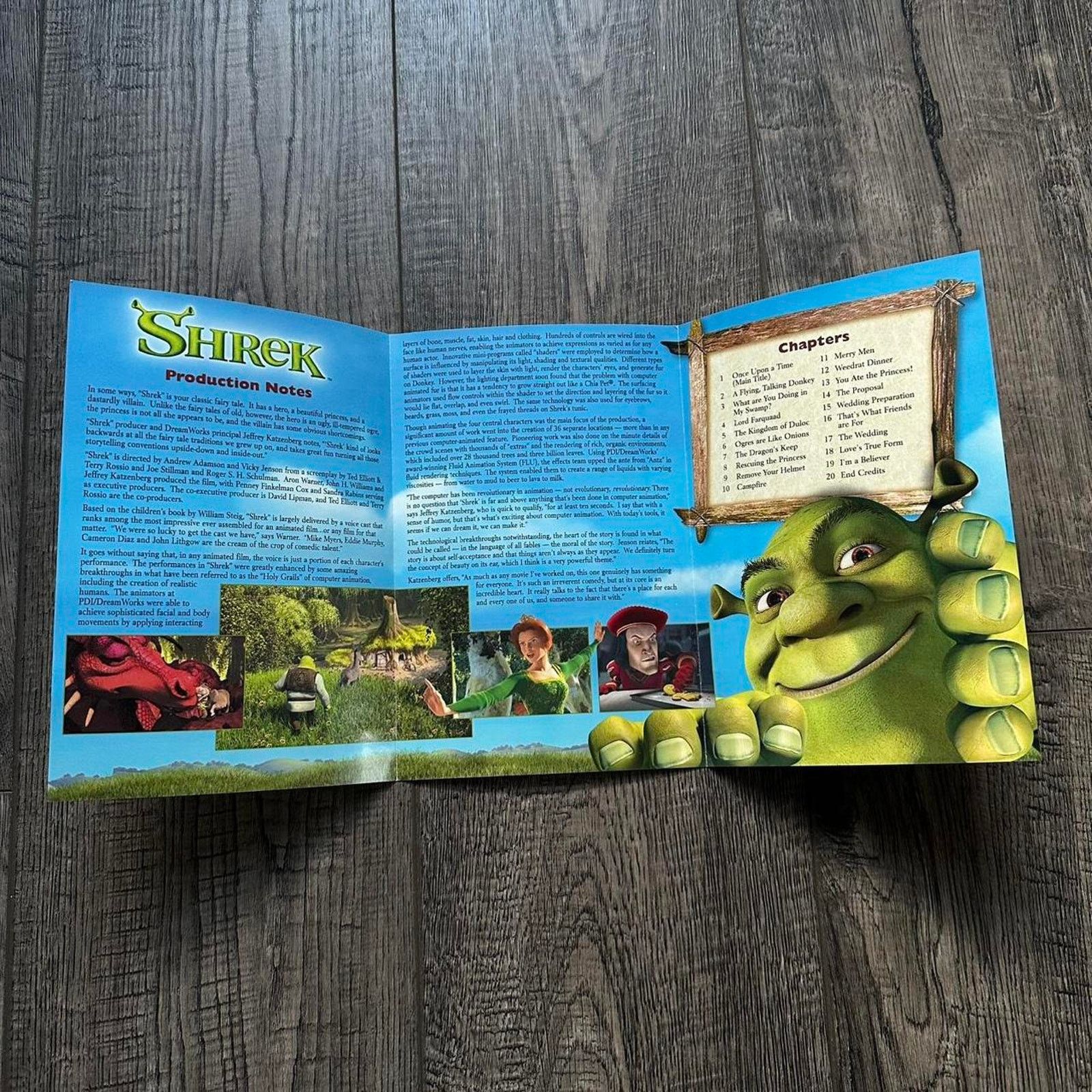 Vintage Rare Vintage 2001 SHREK Dreamworks Movie Promo DVD Poster Size ONE SIZE - 7 Thumbnail