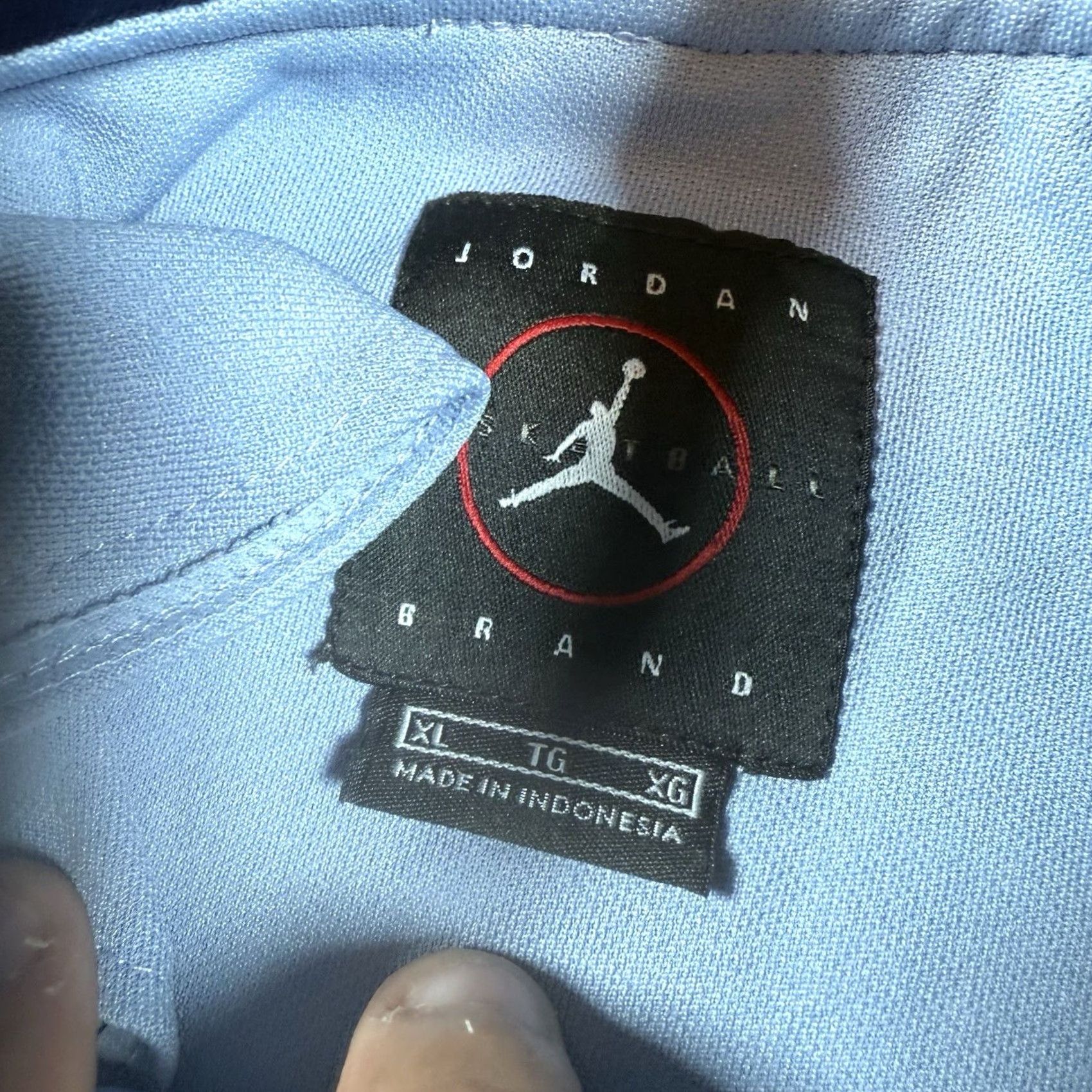 Nike VINTAGE Nike Jordan Jumpman Jacket Powder Blue Button Basketball Warm Up Mens XL Blue Track Jacket Size US XL / EU 56 / 4 - 4 Thumbnail