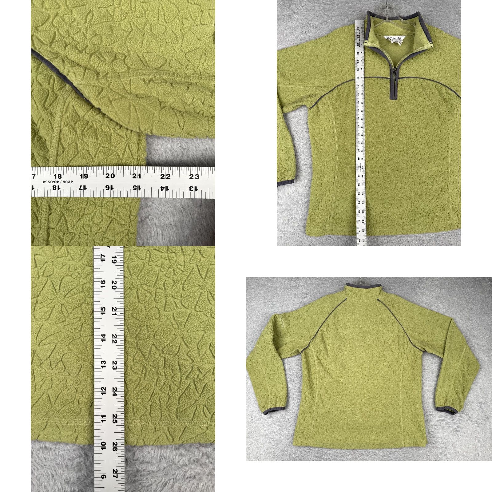 Vintage Columbia Fleece Sweater Womens XL Green 1/4 Zip Mock Neck Pocket Sleeve Hiking Size XL / US 12-14 / IT 48-50 - 8 Thumbnail