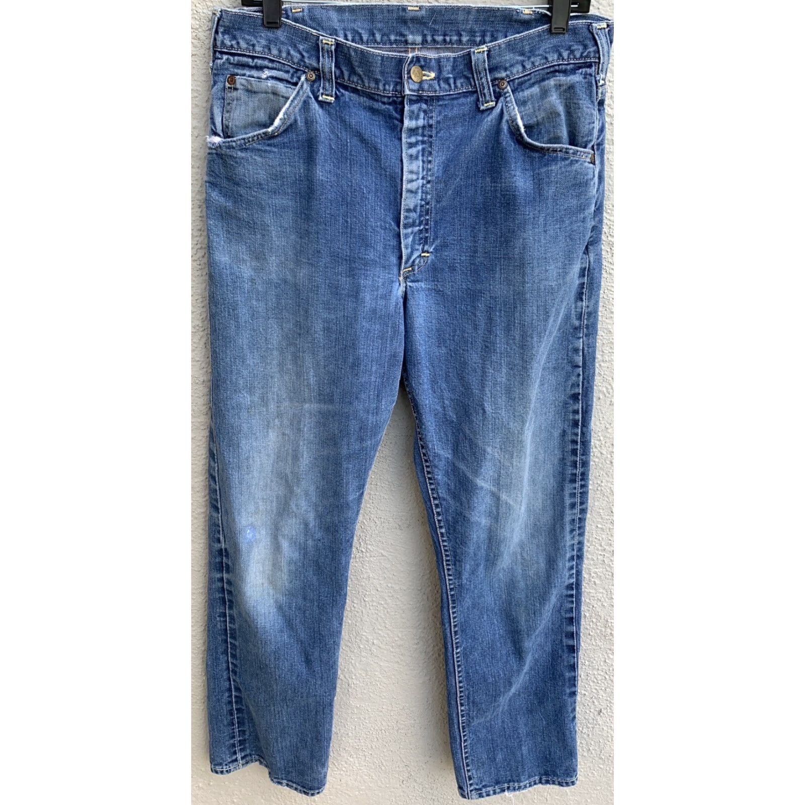 Lee VINTAGE Lee Riders Selvedge Denim Jeans Jeans 36 Waist 34 Inseam 31.5 See Pics Mens Blue Denim Cotton 5-Pocket Lee Riders Selvedge Vintage Size US 36 / EU 52 - 4 Thumbnail