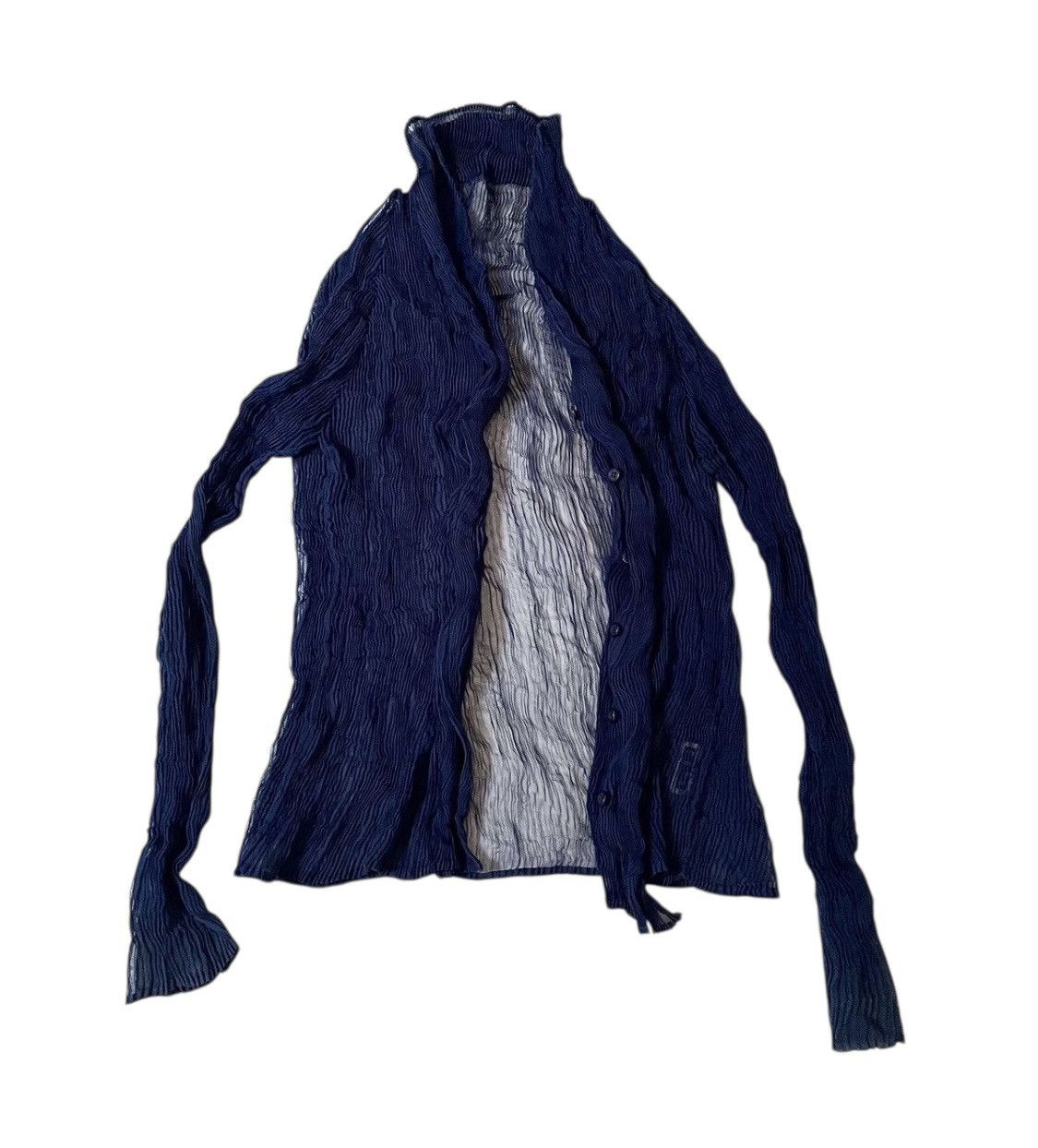 Issey Miyake TAX FREE 🇺🇸 issey miyake fete sheer pleated cardigan outer Size S / US 4 / IT 40 - 2 Thumbnail