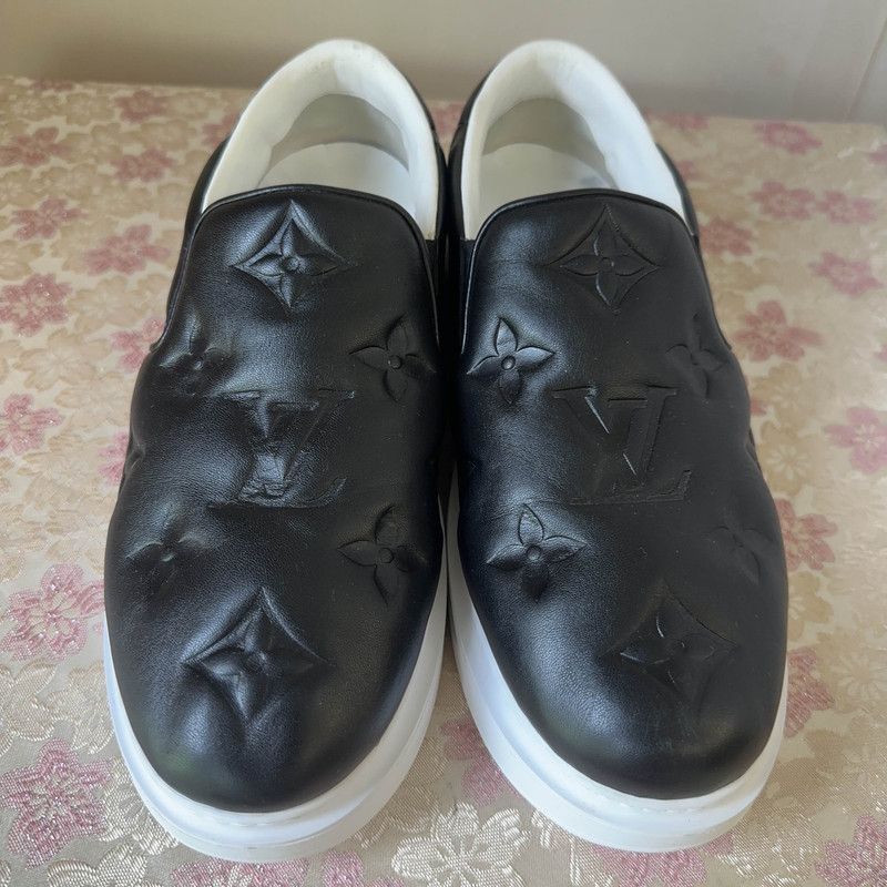 Louis Vuitton Louis Vuitton Beverly Hills Black Slip-On Sneakers -2508 Size US 9.5 / EU 42-43 - 2 Thumbnail