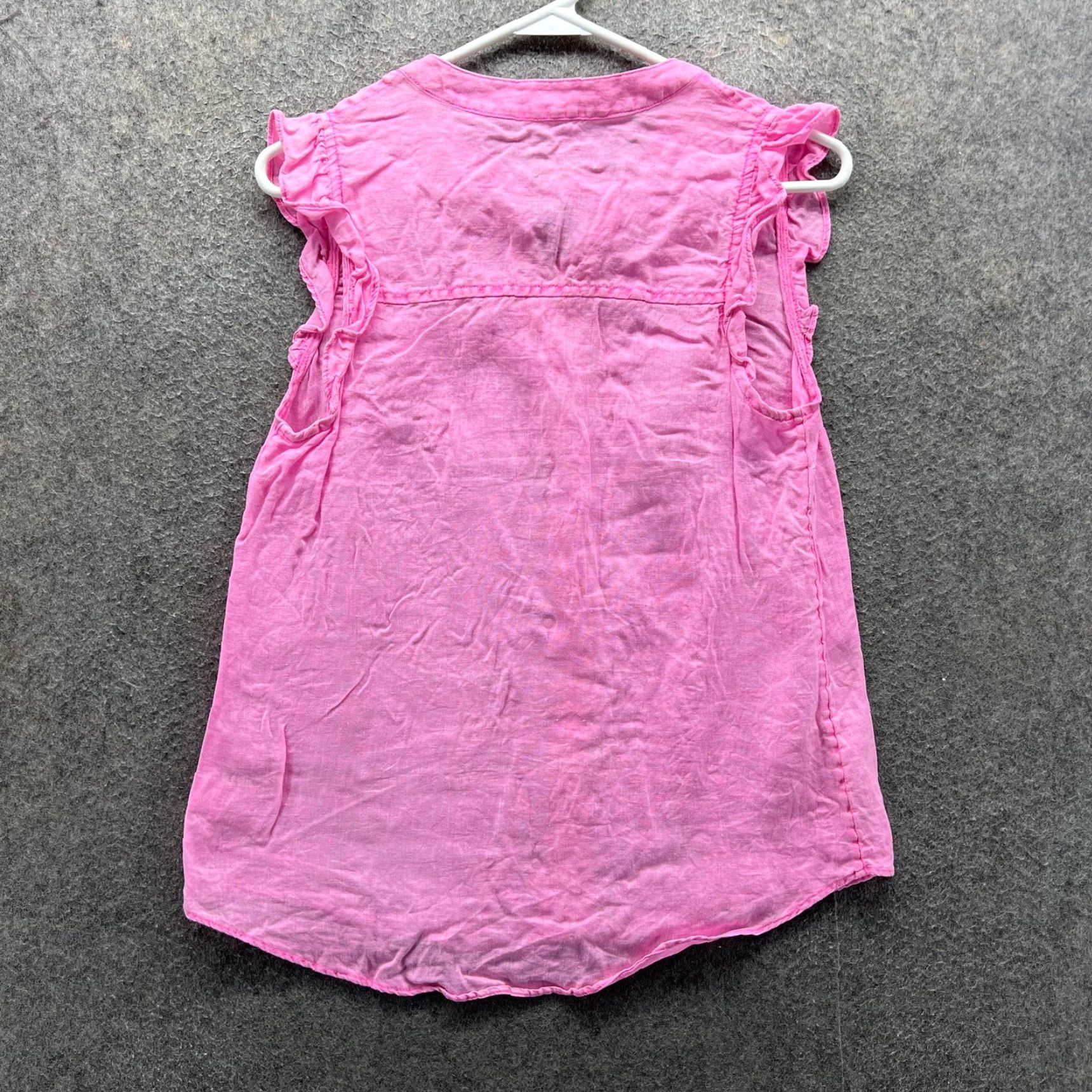 Lilly Pulitzer VINTAGE Lilly Pulitzer Blouse Womens Small Pink Ruffle Flutter Sleeve Button Front Top Size S / US 4 / IT 40 - 5 Thumbnail