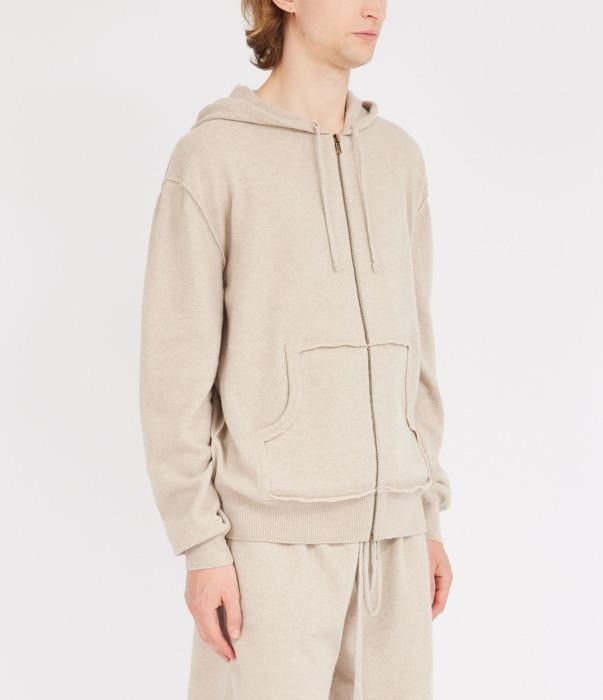 Maison Margiela o1bcso1str0526 Wool & Cashmere Zip Hoodie in Beige Size US S / EU 44-46 / 1 - 2 Thumbnail