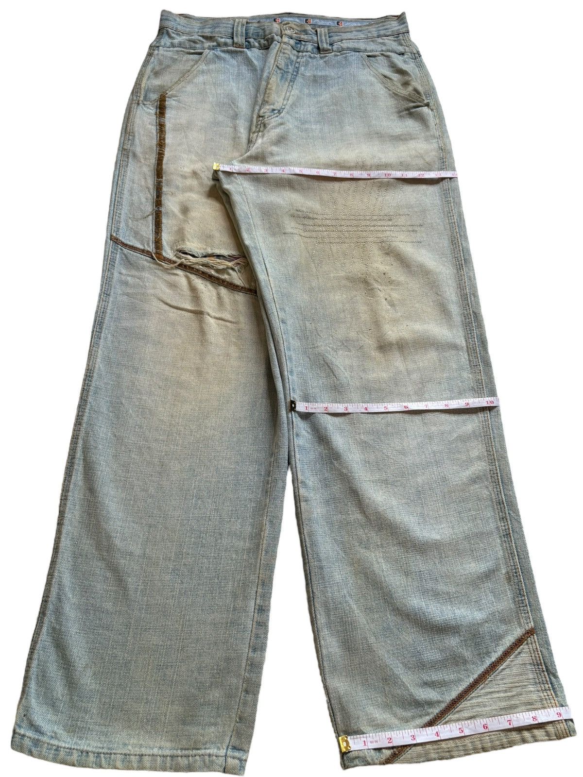 Japanese Brand Vintage Kno Betta Light Mud Wash Distressed Baggy Jeans Size US 32 / EU 48 - 14 Thumbnail