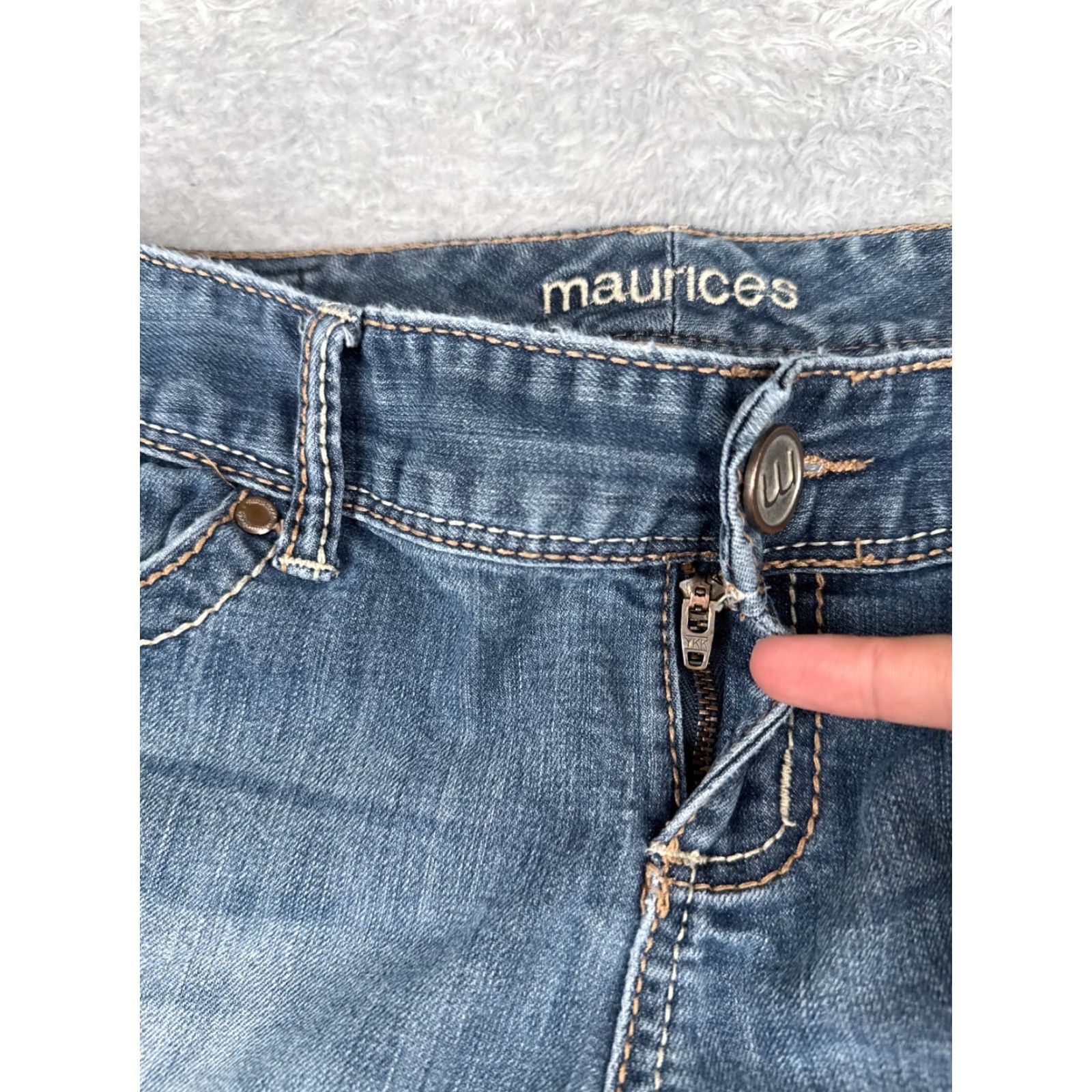 Vintage Maurines Women's Jeans 3 Regular Fit Bootcut Low Rise Denim Stretch Blue Cotton 29x29 Size 26" / US 2 / IT 38 - 5 Thumbnail