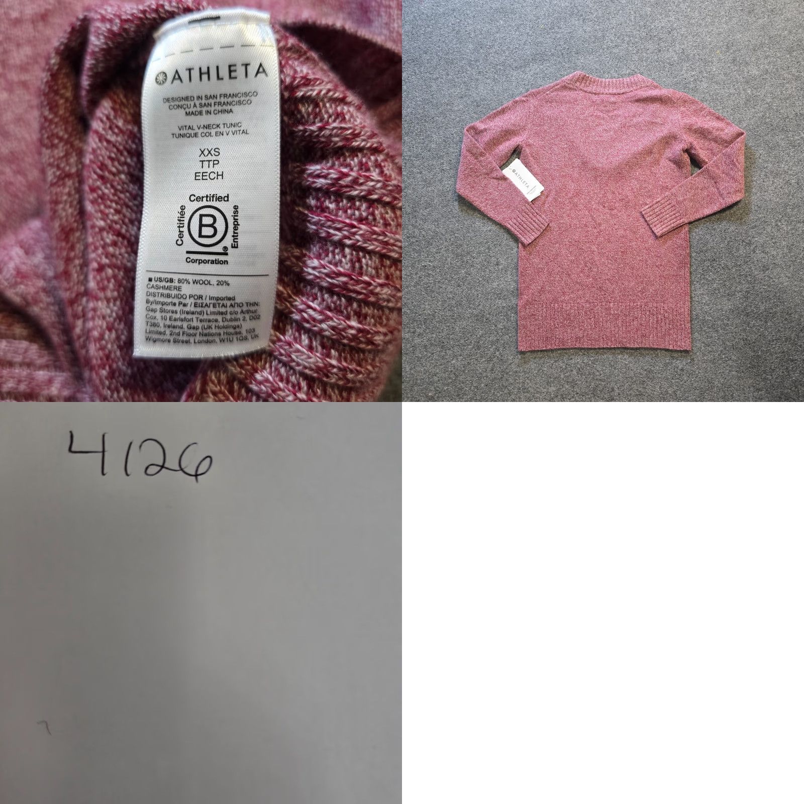 Athleta Athleta Sweater Women XXS Pink Vital V Neck Wool Cashmere Casual Comfort Pullover Long Sleeve Knit Size XXS / US 00 / IT 34 - 8 Thumbnail