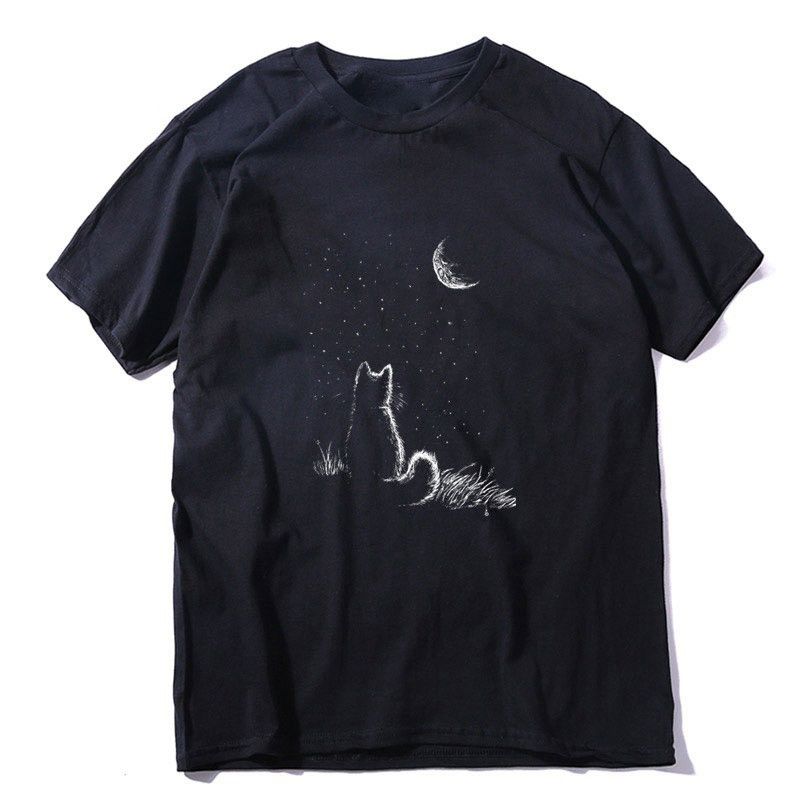 Other Streetwear Y2K Lonely Cat Miss Home Night Print T-Shirt Size US XXL / EU 58 / 5 - 1 Thumbnail