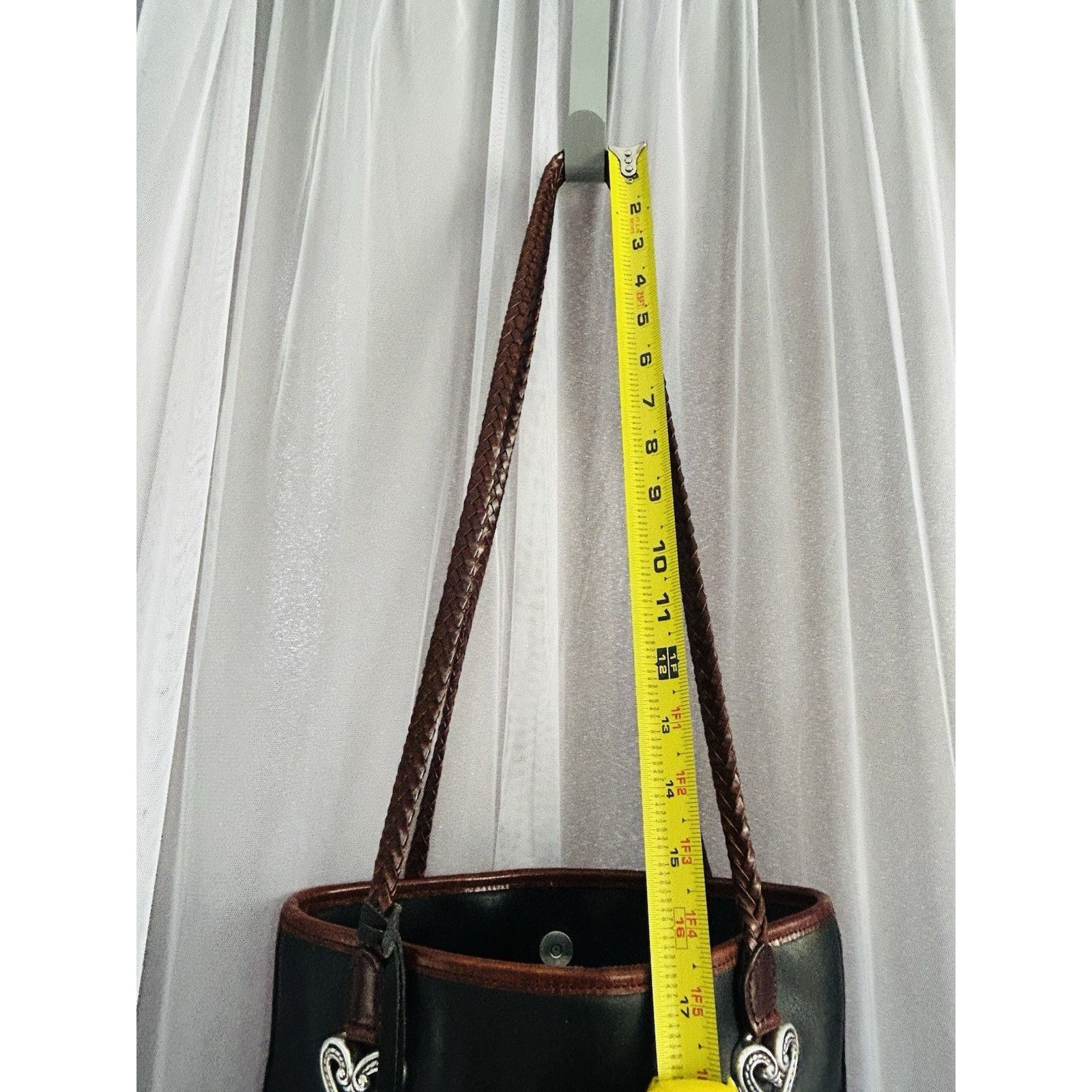 Brighton Vintage Brighton Black Leather Caroline Bag Purse Hearts Size ONE SIZE - 9 Thumbnail