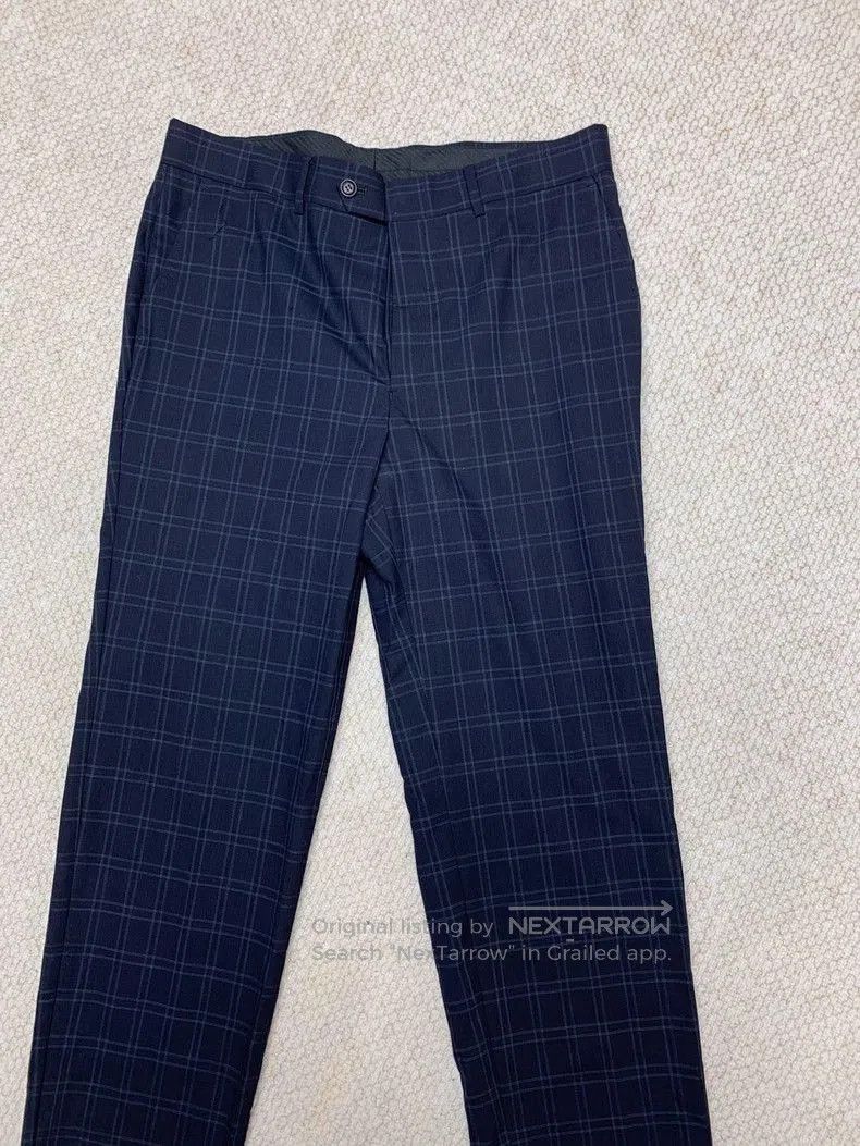 Brunello Cucinelli Brunello Cucinelli Navy Plaid Wool Dress Pants. Size US 34 / EU 50 - 2 Thumbnail