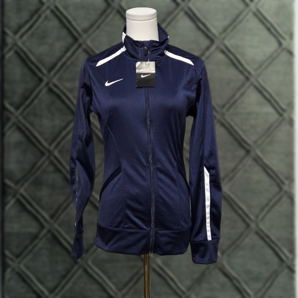 Nike Nike Jacket Womens XS Navy Track Training Full Zip Swoosh White Stripe 598585 Size XS / US 0-2 / IT 36-38 - 1 Thumbnail