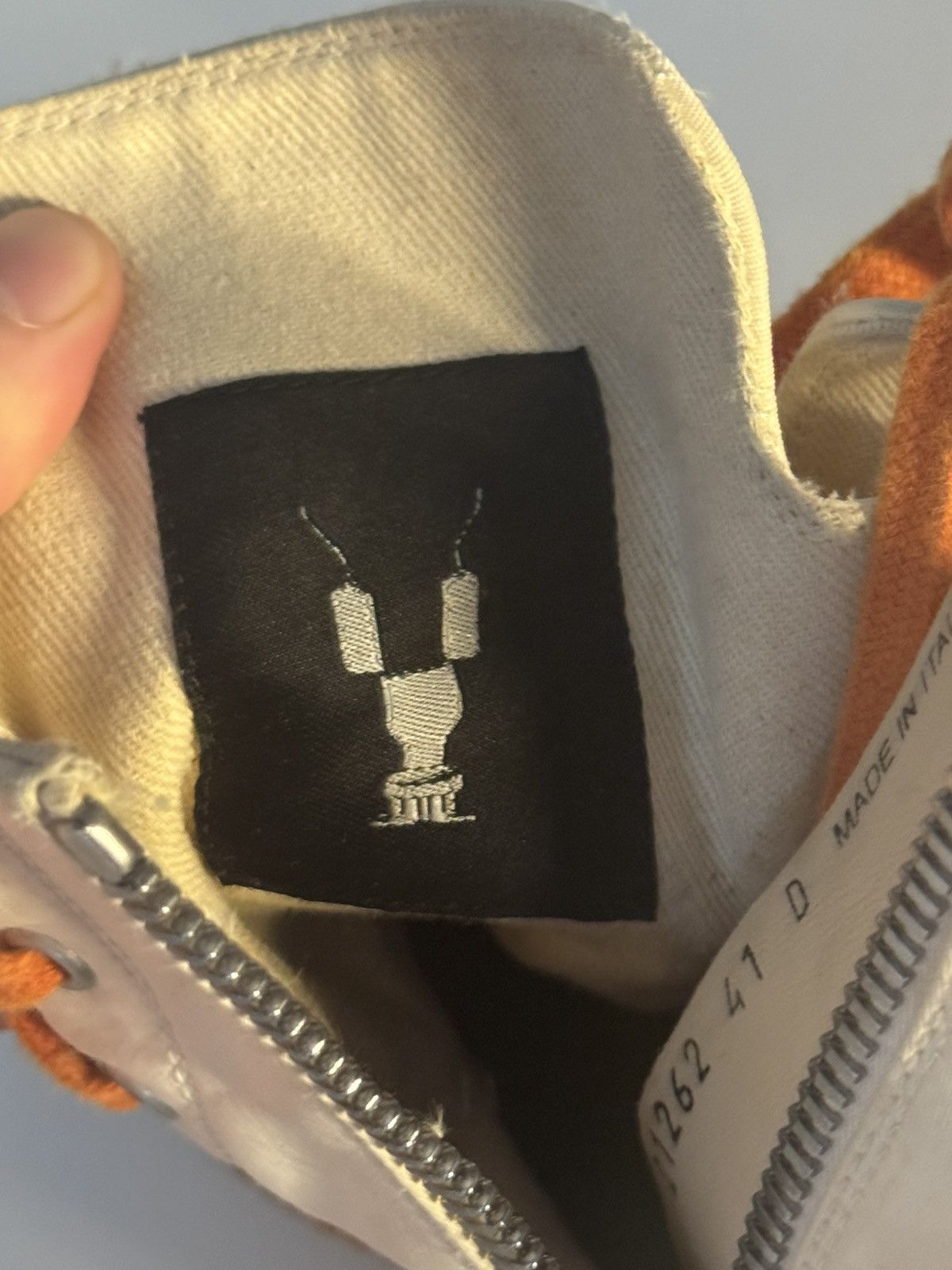Rick Owens ✅Rick Owens Cargo Ramones Drkshdw high white orange 41 Size US 8 / EU 41 - 8 Thumbnail
