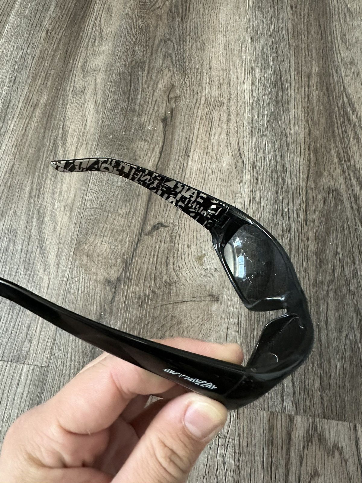 Vintage Arnette Rage AN4025 Black Sport Y2K Sunglasses