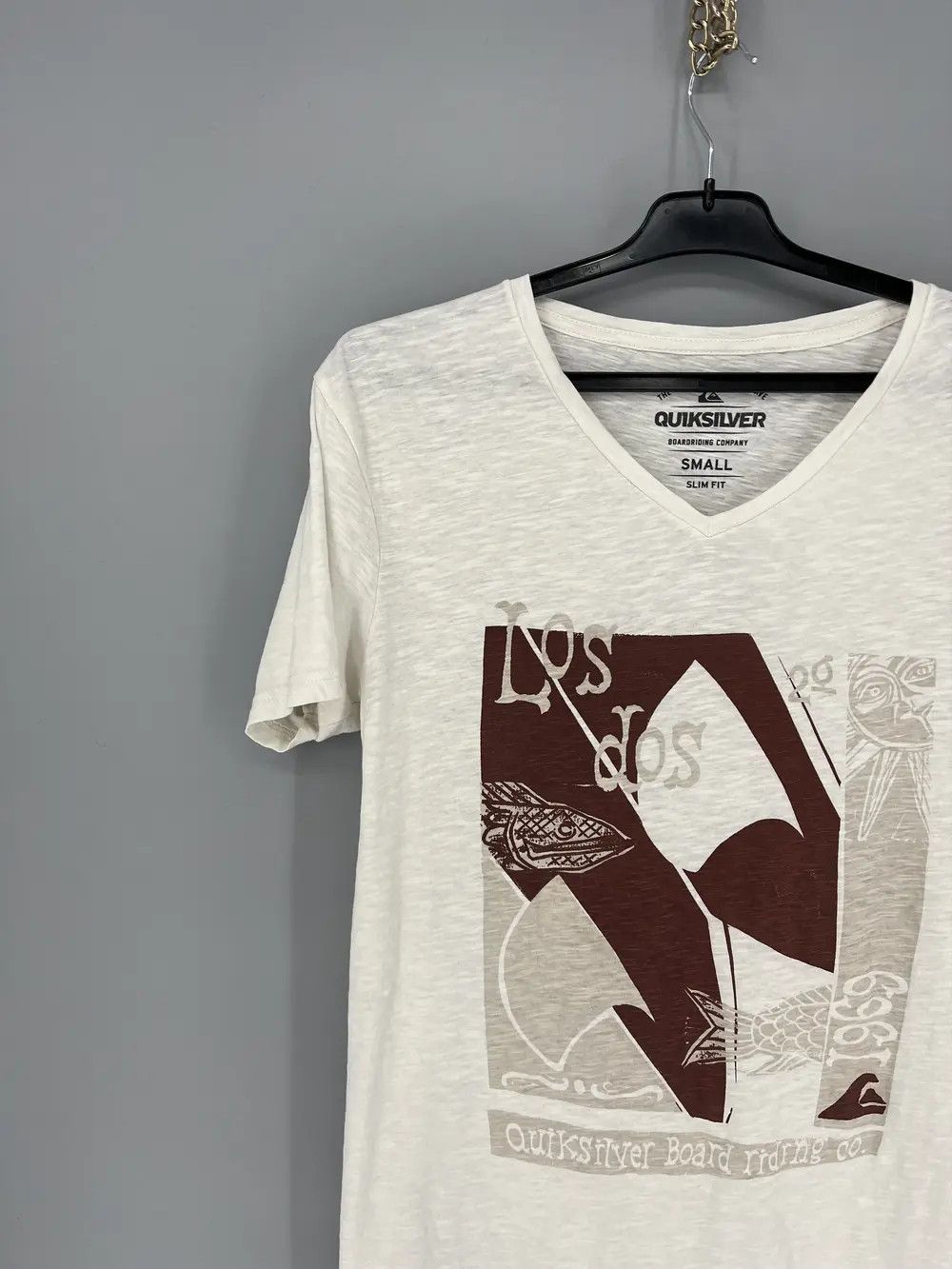 Vintage Vintage Quiksilver Y2K Logo Light White Tee Shirt Surf Size US S / EU 44-46 / 1 - 4 Thumbnail