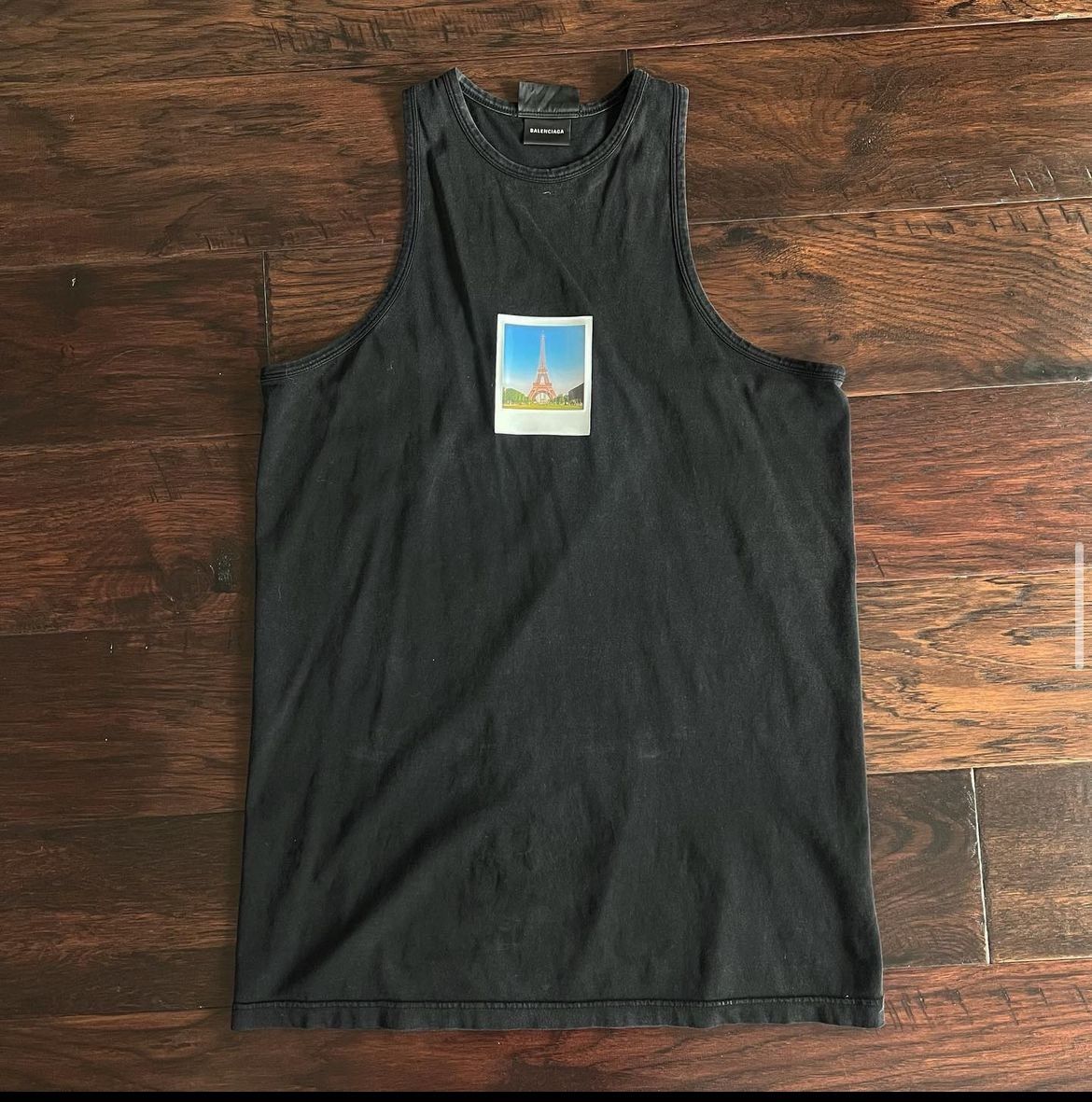 image of Balenciaga Polaroid Tank Top in Black, Men's (Size XS)