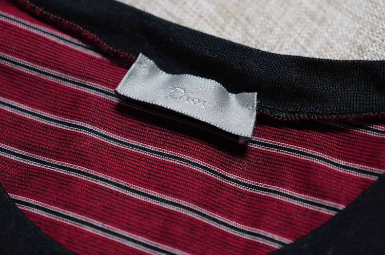 Dior Dior Red and black striped bee embroidered pocket T-shirt Size S / US 4 / IT 40 - 2 Thumbnail