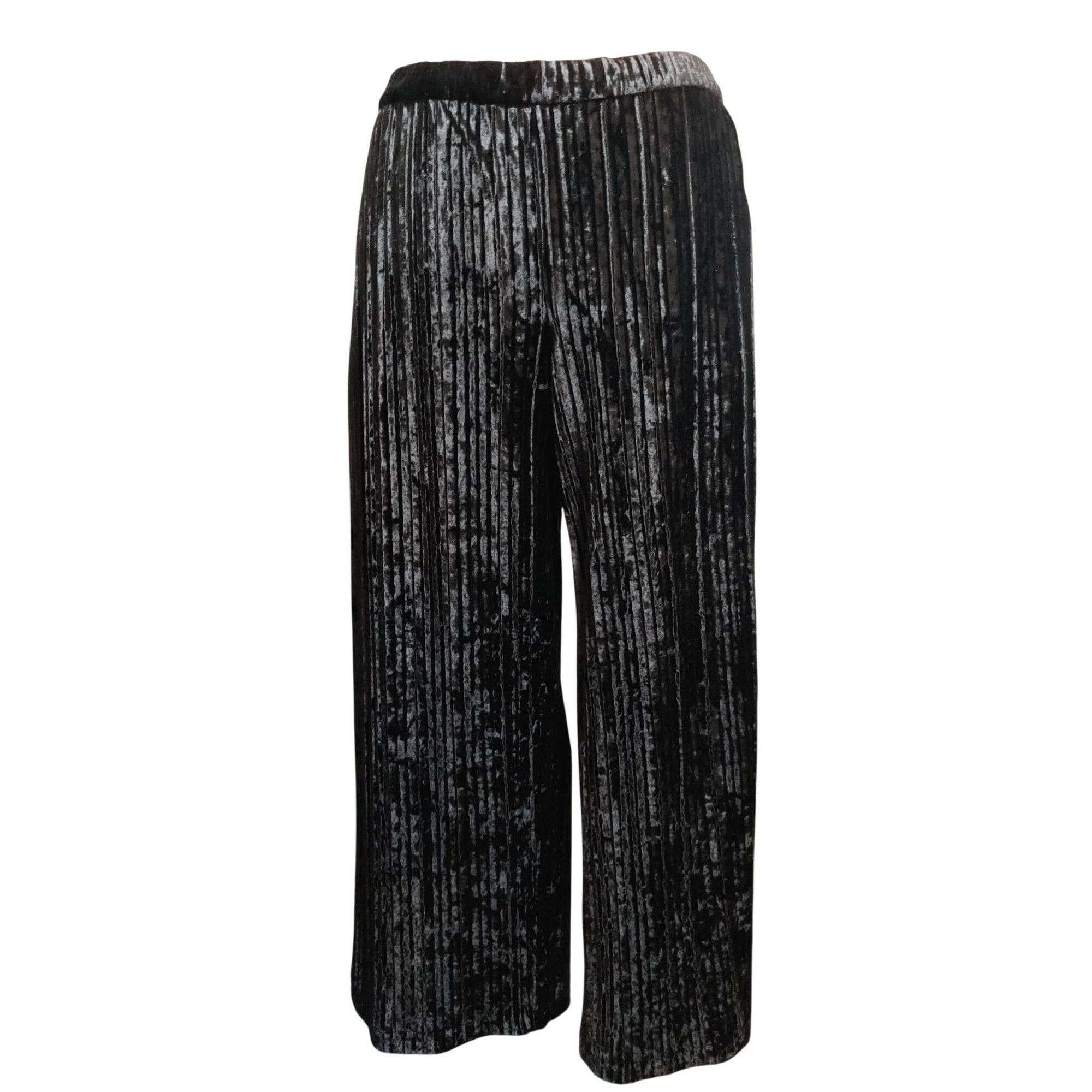 Other H by Halston XLP Petite Womens Pants Black Velour Pleated Wi Size 36" / US 14 / IT 50 - 10 Thumbnail