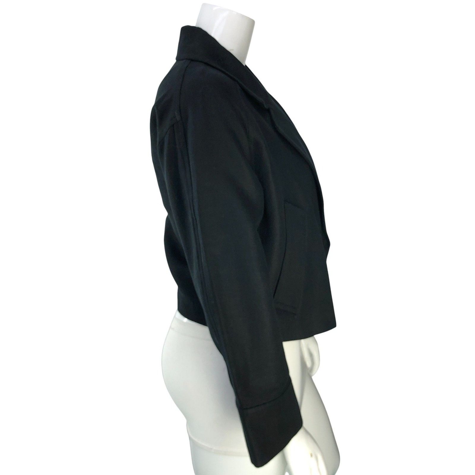 Vince Vince Jacket L Black Cropped Single Button Notch Lapel Linen Size L / US 10 / IT 46 - 10 Thumbnail