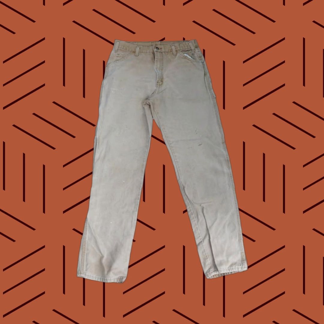 Dickies VINTAGE Dickies Tan Beige Duck Work Pants Mens Size US 34 / EU 50 - 1 Thumbnail