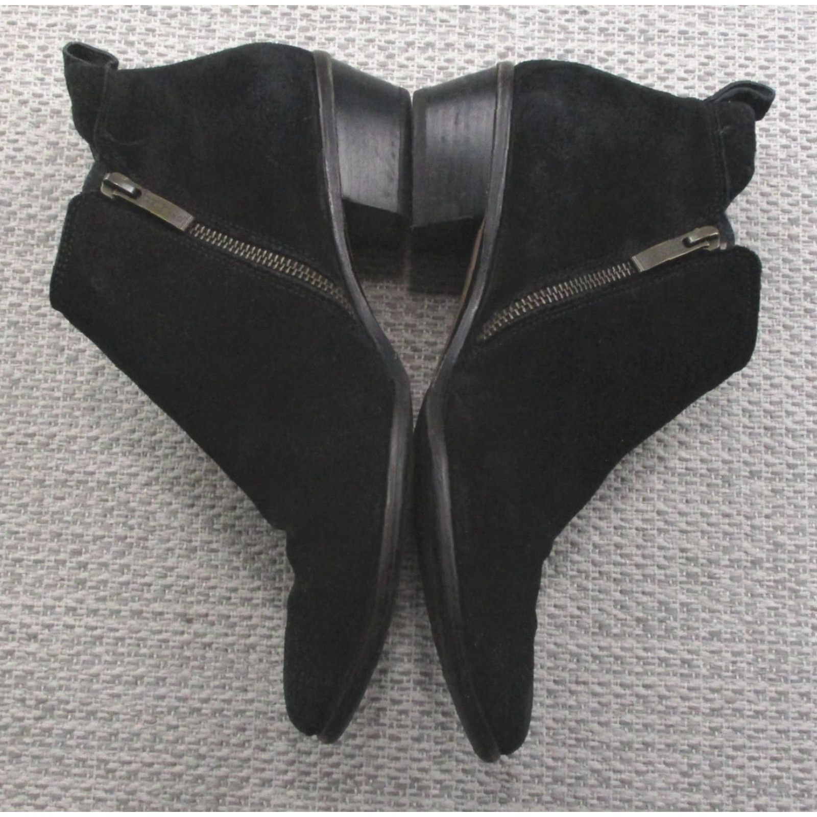 Vintage Paul Green Boots Womens Size 7 Suede Leather Side Zip Ankle Booties Black Leather Lining Block Heel Classic 7 US Womens Austria Size US 7 / IT 37 - 2 Thumbnail