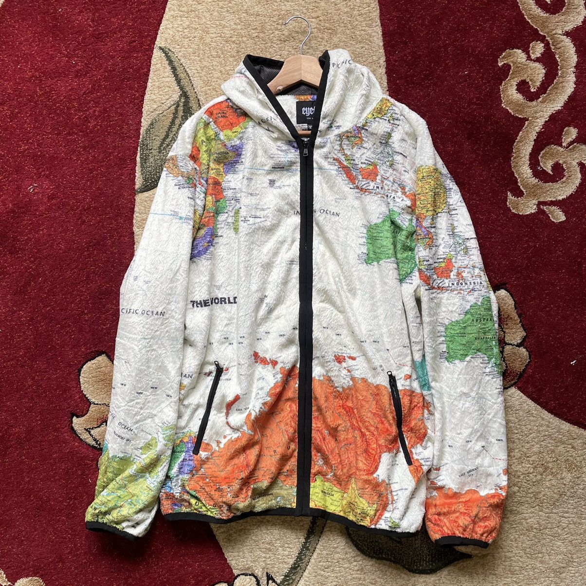 Vintage Vintage Map of Earth Fleece Hoodie Kurt Cobain Size US XL / EU 56 / 4 - 2 Thumbnail